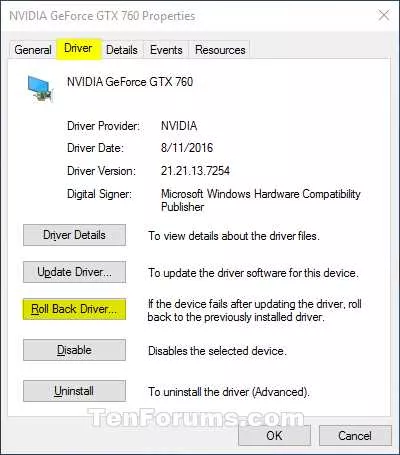بهتره درایوری که باعث بروز این خطا شده رو Roll Back کنین. برای این کار کافیه تا توی کنسول Device Manager روی درایوری که دردسرساز شده راست کلیک کنین و به سربرگ Driver برین و دکمه Roll Back Driver رو بزنین:

<center>
||https://tosinso.com/files/get/73ada87b-45a0-460a-8db2-69eb3fafab44||
<center>