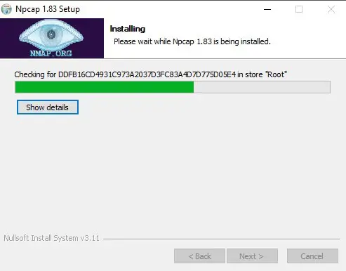 شروع نصب و تکمیل فرآیند