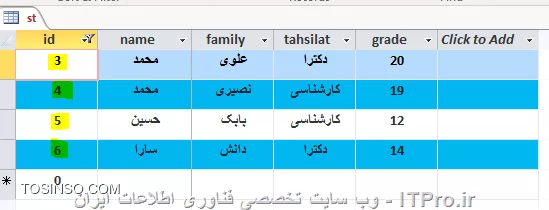آموزش اکسس 2016 (Access) قسمت 10 :  کار با جداول 