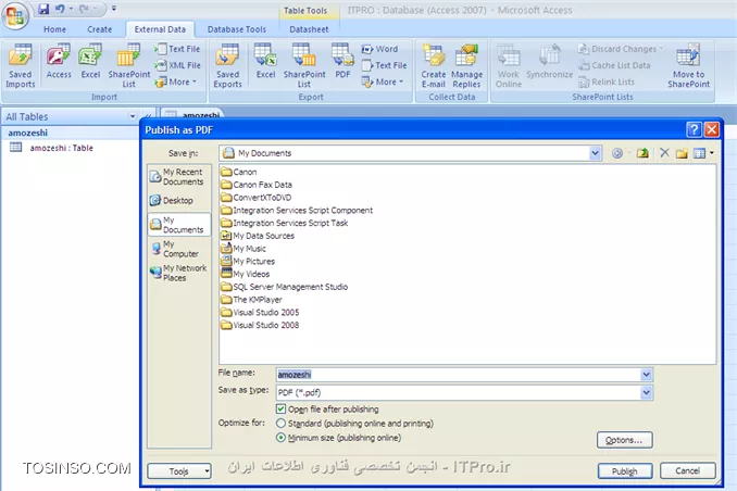 آموزش اکسس 2016 (Access) قسمت 4 : Export اطلاعات از پایگاه داده