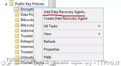 ایجاد Data Recover Agent برای رمزگشائی کردن فایلهای کاربران در Domain