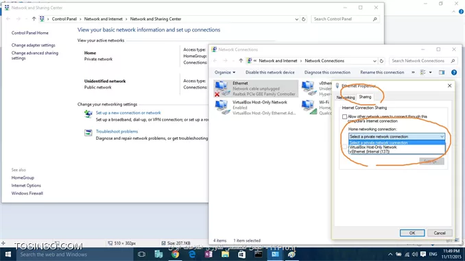 با سلام

اگه درست متوجه شده باشم چندتا سیستم مجازی روی vmware داریم و قراره یه شبکه بینشون درست کنیم و اینترنت هم داشته باشن

میشه این روال رو طی کرد ...

اول از همه اگه نمیخواین از کارت شبکه های مجازی پیشفرض استفاده کنید از منوی Edit قسمت Virtual Network Settings رو انتخاب کنید .
||Edit > Virtual Network Settings::http://network.tosinso.com/files/get/4167ec77-88b5-4c59-bafa-4e50aec04a75||

از قسمت host virtual adapters یه کارت شبکه مجازی با رنج ۱۳۷ بسازید (برای دسترسی به اینترنت)

حالا در قسمت Network and Sharing Center سیستم خودتون و در بخش Change Adapter Settings روی کانکشنی که اینترنت داره (مثلا WIFI) کلیک راست کنید و از سربرگ Sharing بعد از انتخاب کارت شبکه تعریف شده در مرحله قبل  ارتباط تون رو Share کنید.

||http://network.tosinso.com/files/get/6a1bc845-851e-45f8-b448-71634061ba15||

||http://network.tosinso.com/files/get/7640a500-86a3-4788-8565-fa726dbce0f6||

حالا اکه کارت شبکه مجازی مرحله قبلو به ماشیناتون بدید اونا از DHCP ویندوز IP در رنج ۱۳۷ دریافت میکنن. البته خودتونم میتونید IP دستی بهشون بدید البته تو همین رنج ۱۳۷

امیدوارم بدردتون بوخوره

