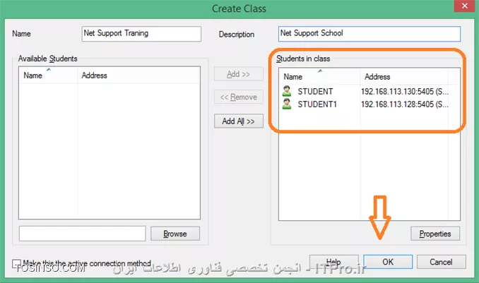 در این آموزش قصد دارم نحوه راه اندازی و استفاده از نرم افزار Net Support School رو بر روی VMware به صورت شماتیک توضیح بدم گرچه این روش در عمل کاربردی نداره ولی یک روش تمرینی خوب برای یاد گرفتن این نرم افزار کاربردی است. قسمت اول این اموزش مربوط به راه اندازی ماشین مجازی هست (اگر اشنایی دارید به بخش دوم مراجعه کنید) و بخش دوم استفاده از نرم افزار Net Support  ، در این مطلب آموزشی بر اساس یک سناریو نصب و راه اندازی VMWare و اتصال آنها به اینترنت و ایجاد یک شبکه داخلی و سپس راه اندازی نرم افزار کاربردی Net Support بر روی 3 ماشین VMWare که یکی از آنها به عنوان دستگاه معلم (Tutor) و 2 دستگاه دیگر به عنوان دانشجو (Student) شبیه سازی میشود.بر طبق این سناریو به ترتیب زیر 3 ماشین VMWare ایجاد میشود.
قدم اول : ایجاد یک ماشین مجازی جدید به ترتیب زیر:
||http://tosinso.com/files/get/c422d8d5-5359-4b5d-90c2-fcb1334963ef||
قدم دوم : یکی از دو حالت Typical یا Custom را انتخاب کرده و Next را میزنیم.
||http://tosinso.com/files/get/823e8f27-f990-4c0b-aecc-6d8c7c62d77e||
قدم سوم : در این مرحله میتوانیم محل فایل ایزوی ویندوز 8 را مشخص کرده و یا ان را به بعد موکول کنیم.
||http://tosinso.com/files/get/e76fa852-0add-402d-bf8f-fbc98eacfa0f||
قدم چهارم : در این مرحله نوع سیستم عامل و ورژن محصول را انتخاب میکنیم.
||http://tosinso.com/files/get/cf51fbad-5deb-4a73-a59a-382aec627b84||
قدم پنجم : نام ماشین مجازی را مشخص میکنیم.
||http://tosinso.com/files/get/3e1aa1aa-a0ca-4a3f-a1b6-4395d6e32c1f||
قدم پنجم : سپس با زدن Customize Hardware میتوانیم تنظیمات سخت افزاری ماشین مجازی را به دلخواه خود انجام دهیم.
||http://tosinso.com/files/get/25545a3a-c7b0-4914-b95c-03aed588ef1b||
قدم ششم : در این مرجله مقدار RAM ماشین مجازی را از طریق اسکرول تعبیه شده در سمت راست تعیین میکنیم
||http://tosinso.com/files/get/da09ec39-1df7-4d9b-aac9-fd883305fda9||
قدم هفتم : سپس تعداد پردازنده ها را مشخص میکنیم.
||http://tosinso.com/files/get/1d0edb30-b02e-40c6-85c2-5574c6e1d227||
قدم هشتم : در این مرحله حالت کارت شبکه خود را تعیین میکنیم. با توجه به شکل زیر 5حالت کارت شبکه مجازی در Vmware در نطر گرفته شده است که با توجه به سناریو NAT میتواند بهترین گزینه باشد.(نیاز به انصال هر ماشین به اینترنت بوده و ماشین ها باید به یکدیگر متصل شده و همدیگر را ببینند.)
||http://tosinso.com/files/get/f8e997b9-4baa-4268-86ad-4f2e0f0222f0||
قدم نهم : سپس مسیر فایل ایزوی سیستم عامل را تعیین میکینم.(در این سناریو هر 3 ماشین VM ویندوز 8.1)
||http://tosinso.com/files/get/87f047ce-6fe4-4f63-b3d0-e83871c302d7||
قدم دهم : سپس ویندوز 8 را نصب میکینم.
||http://tosinso.com/files/get/216fe59a-573e-4caa-ab1b-b3cd65d782ed||
قدم یازدهم : بعد از نصب هر VM میبایست برای هر ماشین VM Tools را هم برای راحتی کار و همچنین انتقال فایل نصب نرم افزار net support به ترتیب زیر نصب میکنیم
||http://tosinso.com/files/get/63d756e9-0dce-49e3-9133-8748cf1b65d6||
 قدم دوازدهم : همانطور که در شکل زیر میبینیم درایو مجازی VM Tools بر روی ماشین مجازی Mount شده و به راحتی کار نصب را انجام میدهیم.
||http://tosinso.com/files/get/e50fa9fe-5369-4f2f-9595-7865d66f7ae8||
قدم سیزدهم : فایل نصب نرم افزار Net Support را از سایت www.netsupportschool.com دانلود کرده و با توجه به نصب VM Tools فایل setup را به راحتی بر روی هر 3 ماشین کپی میکنیم.
||http://tosinso.com/files/get/3a7ac53b-a43d-4d6b-a562-f58857315000||
قدم چهاردهم : سپس بر روی ماشین Tutor فایل setup نرم افزار net support را اجرا کرده و آن را نصب میکنیم. و مراحل زیر را تا نصب کامل نرم افزار طی میکنیم.
||http://tosinso.com/files/get/1649c9b5-40b6-4119-87ab-30d4c5267f1f||
||http://tosinso.com/files/get/458a6a5a-586b-49d4-8109-ecc8097e1ae5||||http://tosinso.com/files/get/96eafb8c-56d5-477e-81ed-88eac296b9d5||
قدم پانزدهم : در این مرحله نوع کاربری net support را مشخص کرده که بر طبق سناریو برای یک ماشین Tutor و برای 2 ماشین student را نصب میکنیم.
||http://tosinso.com/files/get/36d33d42-ebea-40f2-980b-3f4f6ae16b1b||
||http://tosinso.com/files/get/db9bcd32-9c35-4e83-a9dd-cdb9e4ef1133||
قدم شانزدهم : بعد از اتمام نصب net support بر روی 3 ماشین مجازی در صورتی که هر 3 ماشین دسترسی به اینترنت نداشته باشند مراحل زیر را انجام میدهیم. ابتدا از منوی Edit گزینه Virtual Network Editor  را انتخاب کرده.
||http://tosinso.com/files/get/c7dc2761-ebdd-41a8-81d8-69dc5c804b73||
قدم هفدهم : با توجه به سناریوی تعیین شده برای هر 3 ماشین کارت شبکه در حالت NAT قرار داده شده در Virtual Network Editor بر روی VMnet 8 کلیک کرده تا تنطیمات NAT برای ماشین مجازی را انجام دهیم. همینطور که مشخص است کارت شبکه  در حالت NAT که بر روی سیستم عامل کامپیوتر میزبان ایجاد شده دارای محدوده IP : 192.168.113.0 بوده و بنابراین به منطور ایجاد ارتباط بین 3 ماشین مجازی این 3 ماشین هم باید از همین range ای پی اختصاص داده شود. به این منظور باید تیک use local DHCP service to distribute ip address to VMS را زده تا به هر سه ماشین از رنج IP مورد نطر به صورت اتوماتیک داده شود.(با این کار هم دسترسی به اینترنت برای 3 ماشین فراهم شده و هم هر 3 ماشین همدیگر را دیده و میتوانند با یکدیگر ارتباط درون شبکه ای داشته باشند.
||http://tosinso.com/files/get/3424910e-2f2b-4255-866e-2e8218e5e0ae||
بعد از این کار بر روی ماشین Tutor  آی پی های 2 ماشین دیگر را ping کرده تا از داشتن ارتباط اطمینان حاصل کنیم. بدین صورت هر 3 ماشین مجازی آماده برقراری ارتباط از طریق net support را داشته و میتوانیم محیط آموزشی net support را استفاده کنیم.
1- ایجاد یک room مجازی در ماشین Tutor: با اجرای نرم افزار net support پنجره زیر باز شده و استاد باید فیلدهای مربوطه را به ترتیب زیر پر کرده و سپس اتاق مجازی آموزشی را ایجاد کند.
||http://tosinso.com/files/get/20e36747-eb63-4f1c-9b77-ff19a8514c73||
2- بعد از کلیک کردن بر روی دکمه new پنجره زیر باز شده و استاد باید یکی از حالتهای زیر را به عنوان شروع کننده کلاس انتخاب کند. مورد اول Room Mode میباشد که این حالت به شما اجازه میدهد که کامپیوترهای داخل یک کلاس را گروه بندی کرده و دانشجویان میتوانند به این اتاق اموزشی برای شروع کلاس بپیوندند. حالت دوم  PC Mode میباشد که به شما اجازه میدهد که یک تعدادی کامپیوتر را که با هم در یک اتاق در اتصال هستند از طریق کابل را به هم متصل کرده و یک کلاس مجازی آموزشی تشکیل دهید. حالت سوم User Mode میباشد که به شما اجازه میدهد یک تعداد دانشجو را با استفاده از پروفایل های انها به کلاس اضافه کنید. حالت چهارم یک حالت ساده بوده که در ان شما به سادگی میتوانید شبکه موجود را جستجو کرده و همه دانشجویان را به کلاس مورد نظر اضافه کنید.
در این سناریو ما از حالت دوم استفاده میکنیم.
||http://tosinso.com/files/get/6b6cc5f8-5dcb-4fc8-8146-14b1744ccfa2||
3- در این مرحله پنجره Create Class باز شده و در این مرحله باید PC های دانشجویان کلاس را ابتدا جستجو کرده و سپس همه انها رو به کلاس اضافه کنیم.
||http://tosinso.com/files/get/be28d2da-cf20-4773-b06f-c3fdb16da00a||
||http://tosinso.com/files/get/7661349e-a09e-4f09-92e9-af40f2774d9b||
4-دبعد از ایجاد کلاس پنجره اصلی نرم افزار به صورت زیر میباشد و دانشجویان اضافه شده قابل روئیت میباشند.
||http://tosinso.com/files/get/4b4fd644-7999-4cf0-a5d8-3299d62a5923||
5- تب دوم این اجازه را به استاد داده تا نمایی از desktop های دانشجویان حاضر در کلاس را روئیت کرده و به نوعی انها را کنترل کند. علاوه بر ان استاد قادر است با کلیک کردن بر روی هر کدام از پنجره های پیش نمایش دسکتاپ دانشجویان به صورت remote به کامپیوتر دانشجوی مورد نظز دسترسی پیدا کند.
||http://tosinso.com/files/get/ace1446a-e122-460d-9987-f9b463cb2894||
6- در تب سوم که با ایکون های هد ست مشخص شده است استاد قادر است با کلیک بر روی Announce نوعی اطلاع رسانی را به دانشجویان ارسال کند. علاوه بر این استاد قادر بوده که با برداشتن تیک های بلندگو و میکروفون انها را از در کامپیوترهای دانشجویان از کار بیندازد.
||http://tosinso.com/files/get/9f032a1c-4787-4699-b565-85d2642adce8||
||http://tosinso.com/files/get/0379be7c-1a46-4d1c-b867-a36e50371cf6||
7-  در تب بعدی استاد قادر بوده که انواع سوالات را برای کل کلاس یا بخشی از کلاس مطرح کرده و جواب را هم از سوی دانشجویان دریافت کند.
||http://tosinso.com/files/get/c43fd40a-56a3-4579-afa2-0d3c41e151c3||
اولین مدل از سوالات First to answer میباشد که استاد با مطرح کردن یک سوال در کلاس گزینه مورد نظر را کلیک کرده و دانشجویان بر روی کامپیوترشان با پیغام زیر مواجه شده و اولین دانشویی که بر روی answer کلیک کند قادر خواهد بود تا سوال را جواب دهد.
||http://tosinso.com/files/get/95439e52-493b-4c49-9402-0a32e6e1f655||
||http://tosinso.com/files/get/38b943ed-8471-4716-adaf-fb8c6d71ded0||
بعد از پاسخ دادن به سوال بر روی پروفایل دانشجوی مورد نطر به شکا زیر 2 گزینه تیک و ضربدر در اختیار استاد قرار گرفته و صحیح یا نا درست بودن پاسخ دانشجوی مورد نظر را میتواند تعیین کند. 
||http://tosinso.com/files/get/a7d4b650-28eb-4d96-9b8f-c848ea3d257f||
در صورت درست بودن پاسخ دانشجوی مورد نظر یک ستاره به عنوان جایزه دریافت میکند.
||http://tosinso.com/files/get/fe29b122-7d8d-4d88-9c36-c5a5c5ab42fc||
نوع دوم سوال Enter an answer میباشد .
||http://tosinso.com/files/get/f0be3aa6-ecc8-4a26-83aa-4baf570f662d||
در این حالت استاد پاسخ صحیح را در کادر مورد نظر وارد کرده و بعد از مطرح کردن سوال بر روی Go کلیک کرده .
||http://tosinso.com/files/get/fea2b766-7725-41c2-952c-fadb8d7d2639||
همانطور که در شکل زیر نشان داده شده به محض کلیک کردن Go توسط استاد پنجره ای به شکل زیر در PC های دانشجویان ظاهر شده است
||http://tosinso.com/files/get/4e008f76-53c9-4d19-a40e-2e7d0117e3c1||
 و بعد از اتمام زمان تفکر دانشجویان قادر به پاسخگویی خواهند بود.
||http://tosinso.com/files/get/386151ee-a2eb-4cea-b35f-49f6fdb431e1||
بعد از پاسخگویی به سوال دانشجویان به شکل زیر از پاسخ دیگر دانشجویان مطلع میشوند و میتوانند خود را نسبت به کلاس ارزیابی کنند.
||http://tosinso.com/files/get/b9086a56-03ff-4c51-8ccd-47b4fdc36cd7||
همچنین استاد بعد از پاسخگوی دانشجویان به شکل زیر از پاسخ انها مطلع خواهد شد که رنگ قرمز نشان دهنده پاسخ اشتباه و رنگ سبز نشان دهنده دانشجویانی است که پاسخ صحیح را وارد کرده اند.
||http://tosinso.com/files/get/9ea7cab7-6aa7-4e01-9c4e-94cbfab24849||
در تب بعدی استاد قادر خواهد بود تا نوعی محدودیت برای دانشجویان کلاس از لحاظ دسترسی به  وب سایت های مختلف تعیین کندو ستون سمت راست برای وب سایت های ممنوعه بوده که استاد با کلیک بر روی علامت مثبت (سبز رنگ) وب سایت های ممنوعه را تعیین کند و در اینصورت دانشجویان قادر نخواهند بود به وب سایت های مذکور دسترسی پیدا کنند.
||http://tosinso.com/files/get/d8048463-751d-4453-ae99-dcd5a8c7405b||
از ستون چپ نیز استاد قادر بوده تا وب سایت های مورد تایید را اضافه کند و اجازه دسترسی را به دانشجویان داخل کلاس به وب سایت های مذکور بدهد.
||http://tosinso.com/files/get/589718f6-fc60-49b9-9985-800e2d2eb8f8||
علاوه بر این استاد قادر بوده با استفاده از دکمه های پایین صفحه  همه وب سایت ها را بلاک کند.
||http://tosinso.com/files/get/0f56aec7-c81f-4ee3-80c6-c9c1d1f93930||
در تب بعدی استاد قادر خواهد بود نوعی همه پرسی از کلاس انجام داده تا به نتیجه مورد نظر با استفاده از جواب ها برسد.
||http://tosinso.com/files/get/111fb50a-c772-4a68-85c9-6a3786756ebd||
در این تب ابتدا استاد سوال رو مطرح کرده و نوع پاسخ را از نوار کیک کشویی زیر response انتخاب کرده و سپس بر روی send کلیک کرده و ان را برای همه دانشجویان ارسال کند.
||http://tosinso.com/files/get/fe6c9156-519e-43a2-8ef5-b14047da890c||
به محض ارسال سوال پنجره زیر برای همه دانشجویان باز شده و میتوانند به سوال پاسخ دهند.
||http://tosinso.com/files/get/4700ffba-1dec-4e2f-a5f6-e13b72993e86||
بعد از پاسخ دادن همه دانشجویان استاد قادر خواهد بود تا از ستون سمت راست درصدی از پاسخ های تعیین شده را مشاهده کرده و ارزیابی مورد نظر را از سوال خود انجام دهد.
||http://tosinso.com/files/get/3371a176-c0f2-44e0-b907-2437197d2d3f||
تب بعدی دسترسی پرینتر به دانشجویان میباشد که استاد با استفاده از دکمه های پایین پنجره میتواند عملیات پرینت را متوقف و بلاک و یا برای همه دانشجویان آزاد کند.
||http://tosinso.com/files/get/6efcb071-3ec3-4396-858e-73aa8fe0ab01||
در تب بعدی استاد قادر خواهد بود تا فرایند مانیتورینگ فعالیت های دانشجویان را با کلیک بر روی Monitor Activity فعال یا غیر فعال کند و علاوه بر ان از این تب استاد قادر است دانشجویان را بلاک کند. 
||http://tosinso.com/files/get/2b3ac1f5-48b6-4860-8f14-02fe9e29cc53||
در تب بعدی استاد میتواند سطح دسترسی دانشجویان را به CD/DVD و USB تعیین کند.
||http://tosinso.com/files/get/f2d8851f-a280-4c91-b15f-781145d9dd4a||
آخرین تب یکی از پر کاربردترین تب ها بوده که استاد قادر است با ایجاد یک صفحه White Board تدریس را انجام دهد. برای نمایش White board برای همه دانشجویان استاد بر روی Show کلیک کرده که به محض کلیک صفحه White Board بر روی مانیتور دانشجویان ظاهر میشود. در این صفحه ابزارهای زیادی برای تدریس همچون ایجاد متن و استفاده از قلم و خطوط و اشکال مختلف به تدریس بپردازد. علاوه بر ان استاد میتواند رنگ قام و ضخامت ان و همچنین فونت متن ها را تغییر دهد و در نهایت میتواند صفحه کذکور را ذخیره و صفحه جدیدی ایجاد کند.
||http://tosinso.com/files/get/ada000e7-0f9b-43af-9c34-a189be039f81||
یکی از منوهای کاربردی در این نرم افزار استاد میتواند تکالیف مورد نظرش را برای دانشجویان به طریقه زیر ارسال کند.
||http://tosinso.com/files/get/2896704a-8fdd-4dae-9f3b-b79a39014eeb||
بعد از انتخاب Send Work پنجره زیر باز شده و استاد میتواند تکلیف کورد نظر را که در قالب یک فایل text ذخیره کرده است را انتخاب کرده و همچنین تایین کند که فایل مورد نظر در چه مکانی از PC های دانشجویان کپی شود.
||http://tosinso.com/files/get/c0e03536-c30b-4855-bab8-66fbb6028b8f||
 سپس با کلیک بر روس send فایل text بر روی PC دانشجویان کپی میشود .
||http://tosinso.com/files/get/57210fb5-f5ce-4204-8db9-cffb9c23b4b9||
و دانشجویان قادر خواهند بود که فایل مورد نطر را باز کنند و محتویات تکلیف تایین شده از طرف استاد را ببینند.
||http://tosinso.com/files/get/b123fd5a-c981-4f8e-93a2-6f8b19764f49||
از دیگر منوهای کاربردی برای استاد ایکون های Lock , Unlock می باشد که استاد در صورتی که نیاز داشته باشد از دیدن صفحه نمایش خود برای دانشجویان جلوگیری کند بر روی Lock کلید کند.
||http://tosinso.com/files/get/7cd4174b-5e72-4557-8829-a89cd38b499d||
به محض کلیک استاد بر روی Lock صفحه نمایش PC های دانشجویان به وضع زیر خواهد درامد.
||http://tosinso.com/files/get/824e86cf-bae2-4893-b83f-98eee194ff4d||
از منوی show استادی میتواند صفحه نمایش خود را به حالتهای مختلف برای دانشجویان برای انجام تدریس در بیاورد.
||http://tosinso.com/files/get/dab9a896-a5ad-43d2-ab1c-3dfaa806d6c6||
نحوه حضور و غیاب با استفاده از نرم افزار Net Support به شکل زیر بوده و استاد با کلیک بر روی منوی Student register انها را در کلاس ثبت نام کند. 
||http://tosinso.com/files/get/3c183ee7-76e8-4582-b18d-21d93a276350||
به محض کلیک استاد بر روی register پنجره ای به شکل زیر بر روی صفحه نمایش دانشجویان ظاهر شده که دانشجویان موظف به پر کردن فیلدهای خالی بوده و ان را تایید کنند.
||http://tosinso.com/files/get/9ada9676-2aec-4af3-a76a-2d1cd9668e05||
بعد از انجام حضور و غیاب استاد میتواند یک گزارش از ان را در قالب یک فایل با پسوند .csv ذخیره کند.
||http://tosinso.com/files/get/360717e1-6f4f-4c6f-b18d-85197b6afa0f||
همچنین استاد میتواند با کلیک بر روی registration report کلیک کند.
||http://tosinso.com/files/get/773a472f-124e-4362-b5ee-6a18a228ae53||
به محض کلیک بر روی registration report میتواند گزارشی از دانشجویان حاظر در کلاس و فعالیت های انها مشاهده کند.
||http://tosinso.com/files/get/c499c1b6-048b-4abb-a841-0fa9fb9c26cf||
از دیگر قابلیت های این نرم افزار chat , ارسال پیغام خصوصی از طرف استاد به دانشجویان میباشد.
||http://tosinso.com/files/get/e14a8f27-cb16-4a9f-aa1a-b020b050abd5||
در شکل زیر نمونه ای از محیط chat باز شده توسط استاد با یک دانشجو میباشد.
||http://tosinso.com/files/get/d3ee9b19-2dcb-45cf-add0-d4c87dba65cc||
در پایان استاد میتواند کلاس را به طرز زیر به پایان برساند.
||http://tosinso.com/files/get/13c9666a-fb77-4b8b-bddd-d6aedc050515||


نویسنده : رضا حاج فرج 
منبع : |جزیره مجازی سازی وب سایت توسینسو::https://tosinso.com/virtualization|
هر گونه کپی برداری بدون ذکر منبع غیر اخلاقی است. 
