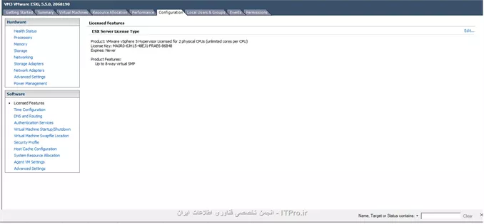 لایسنس فعلی esxi
