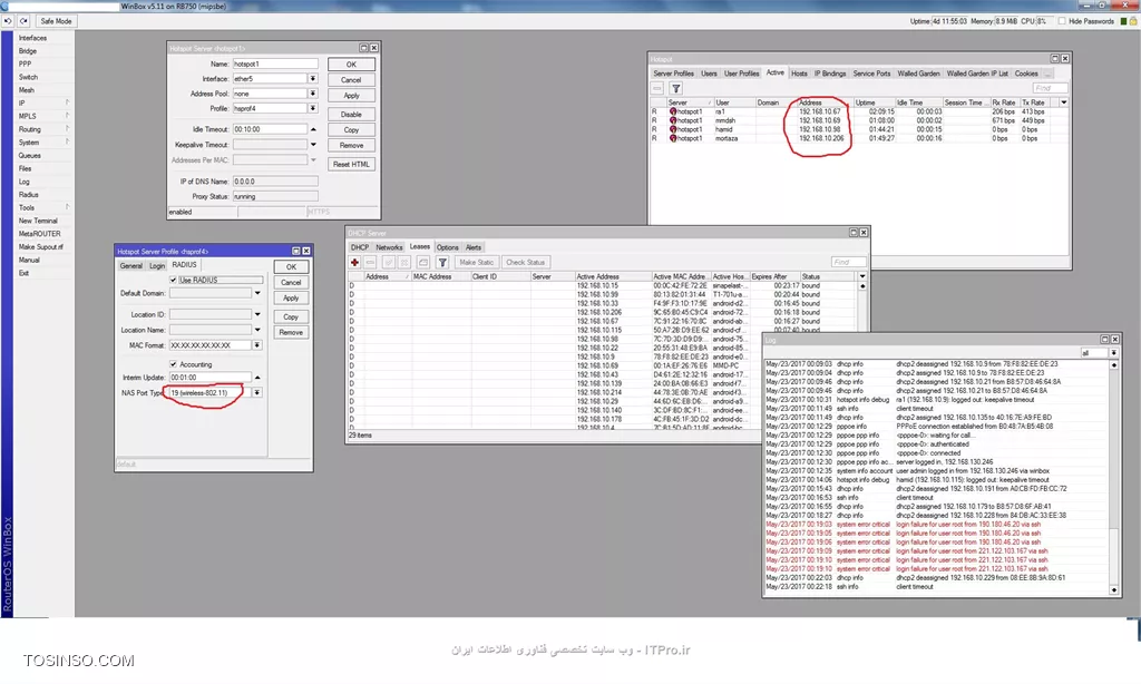 حالت تنظیمات پیشفرض بدون تغییر در nas port type که کاربران از خوده میکروتیک ip میگیرن