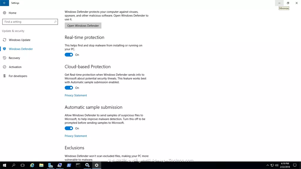 با سلام خدمت تمامی مهندسی 
ممنون میشم راهنمایی کنید
دوستان من بر روی Vmware  خوردم یک ویندوز سرورو 2016 دارم که ان را AD کردم من  که انتی ویروس مخصوص خود ماکروسافت رو خاموش می کنم وقتی دوباره بر می گردم می بینم که دوباره  روشن شده است دلیلش چی میتونه باشه؟؟؟ یعنی تو این عکس پاین من همه رو میزارم روی off  بعد چند  لحظه که بر میگردم on  می شود
||https://tosinso.com/files/get/78cccd27-8cc4-46cb-bff6-6cb9b1198bc4||
 
یکی سوال دیگه دوستان من بر روی سرورو 2016 خودم که AD  هست حتی فایروال رو هم خاموش میکنم و هم در فایروال قوانین جدید اضافه میکنم همه در قسمت ارسال و هم در قسمت دریافت که اجازه تبادل اطلاعات را در پورت 1688 را می دهد و همین کارها را در سرور 2012 هم میکنم ولی به هیچ عنوان تست ارتباط در پورت 1688 true  نمی شود!! 
لطف میکنید اگه وقت بزارید و راهنمایی کنید
||https://tosinso.com/files/get/56da0347-4c50-48d4-9706-1066343bd298||