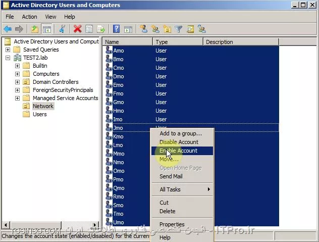 جا به جایی User Acount ها از دامینی به دامین دیگر با استفاده از فایل های CSVDE