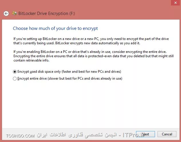 آشنایی با Bitlocker- ویژگیهای جدید Bitlocker در ویندوز 8 وبعد از آن