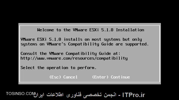 مفهوم Hypervisor ، مفهومی است که قطعا به گوش شما خورده است . این مفهوم در دنیای مجازی سازی به کار می رود . در این آموزش به معرفی Hypervisor و انواع آن پرداخته شده است و در ادامه نحوه ی نصب و پیاده سازی ESXi 5.1 خدمت شما دوستان نیز ارائه می گردد .Hypervisor که به آن Virtual Machin Manager نیز گفته می شود ، برنامه ای است که امکان نصب و پیاده سازی چندین سیستم عامل را بر روی یک بستر سخت افزاری واحد و مشترک را می دهد . در حالت کلی تا به امروز این قابلیت به دو طریق امکانپذیر می باشد یا به عبارتی انواع Hypervisor به صورت زیر می باشد :

* 	Bare-metal Virtualization Hypervisors
* 	Hosted Virtualization Hypervisors

*Bare-metal Virtualization Hypervisors*

در این حالت ساختار و نرم افزار مجازی سازی جهت نصب و اجرا بر روی یک سخت افزار خام پیده سازی می شود و Hypervisor به صورت مستقیم به منابع سخت افزاری دسترسی دارد که در نتیجه این Performance ، Scalability و Stability  نیز افزایش پیدا می کند. اما خوب یکی از محدودیت هایی که در این مورد به چشم می خورد این است که پشتیبانی انواع مختلف سخت افزارها در این حالت دارای محدودیت می باشد و شما برای پیاده سازی این حالت باید بسترهای سخت افزاری که مجاز هستند را داشته باشید . از انواع Hypervisor های این حالت می توان به سیستم عامل ESX  و ESXi اشاره کرد . این سیستم عامل بدون نیاز به سیستم عامل واسط دیگری ، به طور مستقیم بر روی سخت افزار نصب می شود و شما را قادر به پیاده سازی بستر سخت افزاری در شبکه خود می کند . از ورژن های مختلف این سیستم عامل امروزه در محیط های مجازی سازی در ایران نیز استفاده شده است . انواع دیگر این Hypervisor عبارت است از :

* 	VMware ESX and ESXi
* Microsoft Hyper-V
* Citrix Systems XenServer

*Hosted Virtualization Hypervisors*

برخلاف bare-metal virtualization hypervisor ، در حالت hosted virtualization hypervisor ، شما جهت پیاده سازی ساختار مجازی سازی خود لازم است ابتدا بر روی سخت افزار خود سیستم عاملی را نصب و سپس بر روی آن سیستم عامل میزبان اقدام به نصب و پیاده سازی Hypervisor خود نمایید . این نوع از Hypervisor درواقع شبیه به نصب برنامه های کاربردی بر روی سیستم عامل است . دراین حالت شما دیگر محدودیت پشتیبانی از سخت افزارهای بخصوص را نخواهید داشت و تنها لازم است CPU ای که در بستر سخت افزاری خود دارید قابلیت VTI (Virtualization Technology Intel  ) یا همان قابلیت پشتیبانی از مجازی سازی را داشته باشد . انواع Hypervisor هایی که در این حالت در حال حاضر مورد استفاده قرار می گیرند عبارتند از :

* VMware Workstation, Server, Player and Fusion
* 	Oracle VM VirtualBox
* 	Microsoft Virtual PC
* 	Parallels Desktop

با نگاهی که بر انواع Hypervisor داشتیم ، حال می خواهیم در مورد ESXi که در دسته Bare-metal Hypervisor ها قرار دارد و به صورت مستقیم بر روی سخت افزار نصب می شود ، صحبت کنیم .سیستم عامل ESX و ESXi توسط شرکت VMware ارائه شده است . 
||http://tosinso.com/files/get/8f3bffde-6d75-4cf4-95bb-568800d347b8||
 
همانطور که در تصویر فوق مشاهده کردید ، ورژن شماره 1 این سیستم عامل در سال 2001 ارائه گردیده است و آخرین ورژن آن ESXi 6 می باشد که در سال 2015 به عنوان آخرین ورژن ESxi توسط VMware ارائه گردیده است . 

بستر سخت افزاری مورد نیاز جهت نصب ESXi ، متناسب با ورژن های ESXi ، متفاوت است . |در این سایت::http://kb.vmware.com/selfservice/microsites/search.do?language=en_US&cmd=displayKC&externalId=1003661| شما می توانید حداقل سخت افزارها مورد نیاز جهت نصب ورژن های مختلف ESXi ها را مشاهده کنید . به علاوه در صورتی که تمایل داشتید بدانید آیا می توانید از سرورهای موجود خود به عنوان بستر سخت افزاری ESXi استفاده کنید یا خیر ، می توانید به |VMware Compatibility Guide::http://www.vmware.com/resources/compatibility/search.php| مراجعه کرده و نام و مشخصات سرور خود را وارد و سپس نتیجه را دریافت کنید .

*آموزش نصب Vmware ESXi 5.1 *

پس از بررسی و آماده سازی بستر سخت افزاری مورد نیاز با مراحل زیر مواجه خواهید شد :

گزینه ESXI 5.1.0 را انتخاب و سپس Enter کنید .

 ||http://tosinso.com/files/get/40061e20-87a0-4cbe-a3e5-c5c5a196fa18||
||http://tosinso.com/files/get/219d1aee-0e9a-4bb4-9189-680fa1e1f96a||
||http://tosinso.com/files/get/a2ea3db3-7c3b-48b8-bcbf-3e8e4bb31dbe||
||http://tosinso.com/files/get/7b96c1b9-80c1-466d-8549-2d0453b30c47||

سپس کلید F11 را بزنید :

||http://tosinso.com/files/get/375f7a59-0f7f-4e86-b572-2662d53403ab||
 
در این مرحله حداقل هارد اختصاصی را تایید می کنید :

||http://tosinso.com/files/get/4b9c4e84-4d53-499d-8d09-7e288086b64f||
 
در این مرحله زبان مورد نظر را انتخاب کنید :

||http://tosinso.com/files/get/a1b833b6-131e-4090-9cf9-8b64ef77b0f0||
 
پسورد دلخواه را برای ورود به ESXi در این مرحله وارد می کنید :
 
 ||http://tosinso.com/files/get/4e5febc1-1308-41ea-9761-cd0dad560a13||
||http://tosinso.com/files/get/5a5b1cd5-be61-4117-a25f-65d22568f383||

در نهایت جهت نصب کلید F11 را فشار دهید :
 
||http://tosinso.com/files/get/36a31d7b-29c1-4665-b281-decef7f030a2||
||http://tosinso.com/files/get/3e3ef914-ed4e-46eb-a80e-1ed3613b965d|| 

و در انتهای نصب ، سیستم را ریبوت کنید :
 
||http://tosinso.com/files/get/ddcb216a-8e23-403e-8233-647720f49baa||
||http://tosinso.com/files/get/92fc973b-dc79-480a-b02d-42871fa9dff7||
||http://tosinso.com/files/get/fef7e0f7-ee76-4aa4-8511-225e89fb46b9|| 
 
ESXi  شما به موفقیت نصب گردید . حال جهت ورود به تنظیمات آن همانطور که در انتهای صفحه مشاهده می کنید ، کلید F2 را فشار دهید و سپس رمز ورود را وارد نمایید  :
 
||http://tosinso.com/files/get/5ee7a5c3-c159-4ea4-b132-cc1d99b6f895||
||http://tosinso.com/files/get/11352936-1cce-46a6-89c5-13b86d544ff2|| 

لازم به ذکر است آموزش نصب و پیاده سازی ESXi 5.5  نیز به صورت فوق می باشد . در قسمتهای بعدی به چگونگی نصب و پیاده سازی ماشین های مجازی در این بستر پرداخته خواهد شد .

موفق و سربلند باشید 

نویسنده : فاطمه قرباوی
منبع : |جزیره مجازی سازی وب سایت توسینسو::https://tosinso.com/virtualization|
هرگونه نشر و کپی برداری بدون ذکر منبع و نام نویسنده دارای اشکال اخلاقی می باشد .