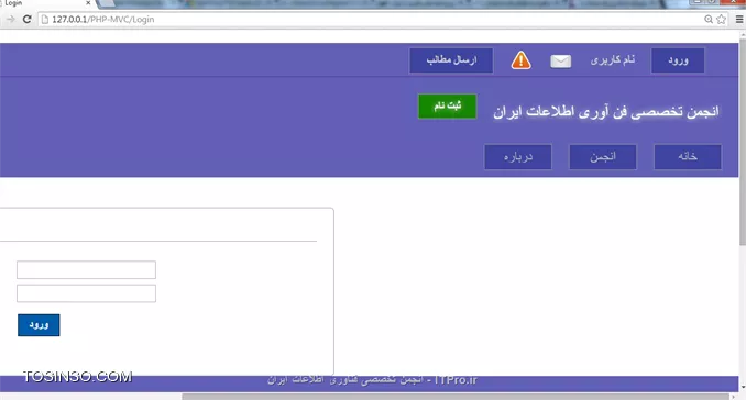سلام به همه دوستان خوب در ابتدا بیایم مشکلات سایتو حل کنیم، یکی از مشکلاتی که توی سایت وجود داره اینه که زمانی که روی ورود کلیک میکنیم خروجی بصورت زیر نمایش داده میشه :
||https://tosinso.com//files/get/04016ce2-3a8b-49c3-8c11-da5a3cc33952||
این بخاطر اینه که هم توی Index.php (توی فولدر Login) تگی با id بنام Login داریم هم توی Header.php تگ با id بنام Login داریم، پس واسه رفع این مشکل باید یکی از این تگ ها اسمش با اون یکی تفاوت داشته باشه، من میایم اسم تگی که توی Index.php (در فولدر Login) بنام Login بود رو به Login__page تغییر میدم و توی Login.css هم این تغییر باید انجام بشه .
خروجی :
||https://tosinso.com//files/get/c8386c27-dfd7-4144-9d9d-bada05c63c79||
میبینید که مشکل برطرف شد .
یه مشکل دیگه توی Footer سایت هست که در زمان زوم کردن، عرض footer کمتر از عرض header سایته .
||https://tosinso.com//files/get/5467408b-1a5c-4bc5-89fe-2db70d93b93c||
که اینم با استفاده از کد زیر حل میکنیم ، تکه کد زیر رو به قسمت Footer# (توی فایل footer.css) اضافه میکنیم .
<css>
min-width: 1200px;
<css>
||https://tosinso.com//files/get/7ce4b9b7-98ff-4572-bec6-f8a8b694a9d4||
اینم درست شد. 
*قبل از شروع هر قسمت جدید، سایت چک میشه و اگه مشکلاتی وجود داشته باشه رفع میشه، دوستان هم اگه مشکلی توی سایت دیدید بهم اطلاع بدید تا توی قسمت بعدی این مشکلات هم حل بشه .*
تمام فایلهایی که تا الان واسه وب سایت درست کردیم میتونید از این |لینک::http://www.mediafire.com/download/qytbk6ddzwqcc7b/ITPro.ir_Part4.rar| دانلود کنید . خوب الان میایم یه منو کوچیک درست میکنیم تا زمانی که کاربر روی نام کاربری خودش (در بالا) کلیک میکنه این منو نمایش داده بشه .
کد زیر رو به header.php اضافه میکنیم :
<htm>
                 .
                 .
                 .
<li class=Right id=Username>
    <div id=MenuDropDown>
        <ul>
            <li class=EditProfile><a href=#Profile>صفحه شخصی</a></li>
            <li class=Setting><a href=#Setting>تنظیمات</a></li>
            <li class=line></li>
            <li class=Exit><a href=#Exit>خروج</a></li>
        </ul>
    </div>
    <a href=#>نام کاربری</a>
</li>
                 .
                 .
                 .
<htm>
تگ <div> با id بنام MenuDropDown ایجاد کردیم و توی این تگ چندتا تگ دیگه .
سپس قالبشو مینویسیم (کدهای زیر رو به header.css اضافه میکنیم) :
<css>
#Username #MenuDropDown
{
	top: 52px;
	position: absolute;
	width: 105px;
	height: auto;
	background-color: #FFF;
	border: 1px solid #666;
	border-radius: 4px;
}

#Username #MenuDropDown li
{
	line-height: 30px;
	margin: 0;
}

#Username #MenuDropDown ul
{
	margin: 0;
	padding: 0;
}
<css>
||https://tosinso.com//files/get/4fa7f137-3953-4d4d-b98f-70abb3d496e2||
یه تغییر توی کد میدیم تا بتونیم رنگ تگهای <a> (توی منوی ایجاد شده بالا) رو به سیاه تغییر بدم .
<htm>
<a href=# class=Username>نام کاربری</a>
<htm>
یه کلاس اضافه میکنیم .
تغییر تکه کد زیر :
<css>
#WhoLogin #Username a.Username
{
	text-decoration: none;
	color: #CCC;
                  .
                  .
                  .
<css>
در بالا (خط اول) فقط  Username.  به بعد از  a  اضافه میکنیم .
||https://tosinso.com//files/get/f93599ee-1d76-4ad4-bf5d-0561a8989e7e||
الان میایم یه استایل به لینکها میدیم :
<css>
#Username #MenuDropDown a
{
	height: 30px;
	padding-right: 15px;
	display: block;
	font-family: Arial, Helvetica, sans-serif;
	font-size: 12px;
	color: #000;
	text-decoration: none;
}
<css>
||https://tosinso.com//files/get/9b0f9721-cf69-4232-8e85-a0c44787879f||
حالا میخوایم یه خورده استایل این منو رو بهتر کنیم :
<css>
#Username #MenuDropDown li.line
{
	border-bottom: 1px solid #CCC;
}

#Username #MenuDropDown:after
{
	content: \25b8;
	color: #FFF;
	font-size: 23px;
	width: 7px;
	right: 12px;
	position: absolute;
	top: -27px;
	transform: rotate(-90deg);
}
<css>
یه border میزاریم و سپس با استفاده از  25b8\ یه مثلث ایجاد میکنیم، سپس 90 درجه می چرخونیمش و از بالا و راست تنظیمش میکنیم .
||https://tosinso.com//files/get/0dd3a358-02f7-4a9e-b790-2cd04dfbf5fd||
یه خورده عرض منو رو بزرگتر میکنیم ، پس width قسمت Username #MenuDropDown# تغییر میدیم :
<css>
width: 140px;
<css>
میخوایم زمانی که روی لینکهای منو میریم رنگ پس زمینه اش و رنگ لینک عوض بشه، یه سایه هم میزاریم .
<css>
#Username #MenuDropDown a:hover
{
	color: #7c70f4;
	font-weight: bold;
	text-shadow: 0.5px 0.5px 5px #7c70f4;
}

#Username #MenuDropDown li.EditProfile a:hover
{
	border-radius: 3px 3px 0 0;
	background-color: #CCC;
}

#Username #MenuDropDown li.Setting a:hover
{
	background-color: #CCC;
}

#Username #MenuDropDown li.Exit a:hover
{
	border-radius: 0 0 3px 3px;
	background-color: #CCC;
}
<css>
چون بالای لینک اول و و پایین لینک سوم منو بصورت حلال هست واسه همین مقدار border-radius در بالا تغییر دادم .
||https://tosinso.com//files/get/1a7704bf-8ed5-4363-8647-2b5bd4936efe||
توی شکل میبینید که با موس روی لینک تنظیمات رفتم و استایلش تغییر کرد .
یه خورده دیگه روش کار میکنیم، میخوایم موقعی که روی لینک ها میریم آروم رنگشون تغییر کنه (500 میلی ثانیه) پس کد زیر به قسمت  Username #MenuDropDown a#  اضافه میکنیم . 
<css>
transition: all 500ms ease-in-out;
-webkit-transition: all 500ms ease-in-out;
-moz-transition: all 500ms ease-in-out;
-ms-transition: all 500ms ease-in-out;
-o-transition: all 500ms ease-in-out;
<css>
خوب باید کدی بنویسیم تا موقعی که روی نام کاربری کلیک میکنیم این منو نمایش داده بشه پس در ابتدا منو مخفی میکنیم، کد زیر به قسمت  Username #MenuDropDown#  اضافه میکنیم تا منو نمایش داده نشه .
<css>
display: none;
<css>
سپس با استفاده از JQuery کار رو تکمیل میکنیم .
کد زیر رو به header.php اضافه میکنیم :
<js>
<script> type=text/javascript src=JS/jquery.js></script>
<script> type=text/javascript>
	$(function()
	{
		$(a.Username).click(function()
		{
			if ($(#Username #MenuDropDown).is(:visible) == false)
			{
				$(#Username #MenuDropDown).css(display,inline);
	
				$(document).click(function(e)
				{
					if(!$(e.target).is('a.Username')) 
					{
						$(#Username #MenuDropDown).css(display,none);
					}
				});
			}
			else
			{
				$(#Username #MenuDropDown).css(display,none);
			}
		});	
	});
</script>
<js>
کد بالا به ما میگه اگه کاربری روی لینکی با class ی بنام Username کلیک کرد، اگه تگی با id بنام  MenuDropDown فعال نبود (یعنی محتوای این تگ در حال نمایش نبود) نمایشش بده وگرنه مخفیش کن (منظور اینه که اگه کاربر روی نام کاربری کلیک کرد منو رو نمایش بده وگرنه مخفیش کنه)
<js>
if ($(#Username #MenuDropDown).is(:visible) == false)
<js>
این شرط چک میکنه که الان منو مخفی هست یا داره نمایش داده میشه .
<js>
$(document).click(function(e)
{
       if(!$(e.target).is('a.Username')) 
             {
                     $(#Username #MenuDropDown).css(display,none);
              }
});
<js>
این تکه واسه بستن منوی باز شده است که چک میکنه اگه کاربر هر جای دیگه ای به غیر از نام کاربری کلیک کرد منو مخفی بشه .خوب الان میخوایم موقعی که کاربر لاگین میکنه به سایت، یه Session براش درست کنیم و دیگه دکمه لاگین ، ثبت نام ، فرم ثبت نام نمایش داده نشه و بجاش نام کاربری اون شخص در بالای صفحه نمایش داده بشه.پس میایم یه فایل بنام Session.php توی فولدر libs میسازیم و کدهای زیر توش مینویسیم.
<php>
<?php
class Session
{
	public static function init()
	{
		@session_start();
	}
	
	public static function IsLogin()
	{	
		Session::init();
		if(isset($_SESSION[Login]))
		{
			return true;
		}
		else
		{
			return false;
		}
	}
	
	public static function LoginDo($key, $value)
	{
           Session::init();		
		$_SESSION[$key] = $value;
	}
	
	public static function Logout()
	{
		session_destroy();
	}
}
<php>
یه تابع بنام ()init ایجاد میکنیم و میخوایم زمانی که Session ی تولید میکنیم، در ابتدا این تابع رو فراخوانی کنیم، زمانی که میخوایم Session ی ایجاد کنیم باید اول تابع ()session_start فراخوانی بشه (یعنی Session استارت میکنیم) .این Static که گذاشتم واسه اینه که میخوایم توابع داخل کلاس بدون ایجاد شی از اون کلاس، به راحتی قابل دسترسی باشن، مثلاً به صورت زیر :
<php>
Session::init();
<php>
ولی اگه Static نزاریم با خطا روبرو میشیم و واسه اینکه به خطا برنخوریم باید هرجایی که بخوایم از توابع هر کلاسی استفاده کنیم باید یه شی ارش بسازیم ، مثلاً اگه بخوایم تابع ()init فراخوانی کنیم باید بصورت زیر بنویسیم :
<php>
$obj = new Session(); 
$obj->init();
<php>
تابع ()IsLogin چک میکنه اگه Login ی وجود داشت که true برمیگردونه وگرنه false برمیگردونه .
تابع ()LoginDo واسه ایجاد کردن Session هست .تابع ()Logout تمام session هارو حذف میکنه با استفاده از تابع ()session_destroy  .کد زیر رو به ابتدای کدهای داخل تگ <body> توی index.php (توی فولدر Index) اضافه میکنیم :
<php>
	<?php if(Session::IsLogin()) { ?>
    
    	<br /><br /><br /><br /><br /><br /><br /><br /><br /><br />
        
    <? } else { ?>
<php>
یه چند تا تگ <br> گذاشتم واسه ایجاد یه فاصله بین header و Footer (این تگها موقعتی هستن تا زمانی که سایتمونو تکمیلتر کنیم)کد زیر رو به انتهای کدهای داخل تگ <body> توی index.php (توی فولدر Index) اضافه میکنیم :
<php>
<?php } ?>
<php>
یه تغییر هم باید توی header.php بدیم :
<php>
                             .
                             .
                             .
	<ul>
		<?php if(!Session::IsLogin()) {?>
            <li class=Right id=Login>
                <a href=Login>ورود</a>
            </li>
        <?php } else { ?>
            <li class=Right id=Username>
                <div id=MenuDropDown>
                    <ul>
                        <li class=EditProfile><a href=#Profile>صفحه شخصی</a></li>
                        <li class=Setting><a href=#Setting>تنظیمات</a></li>
                        <li class=line></li>
                        <li class=Exit><a href=#Exit>خروج</a></li>
                    </ul>
                </div>
                <a href=# class=Username>نام کاربری</a>
            </li>
            <li class=Right id=Letter>
                <div id=Num_Letter><label class=Number>2</label></div>
                <img src=Pic/Letter.png />
            </li>
            <li class=Right id=Message>
                <div id=Num_Message><label class=Number>1</label></div>
                <img src=Pic/warning.png />
            </li>
            <li class=Right id=Post>
                <a href=#>ارسال مطالب</a>
            </li>
        <?php } ?>
            <li class=Left>
                <input type=text id=txt_search name=txt_search value=جستجو ... />
            </li>
        </ul>
    </div>
</div>
<div id=Header>
    
    <div id=SingUp>
        <ul>
            <li id=title>
                ITPro.ir
            </li>
            <?php if(!Session::IsLogin()) {?>
                <li>
                    <input type=button id=Btn_SingUp value=ثبت نام name=Btn_SingUp />
                </li>
            <?php } ?>
            <li id=title2>
                                .
                                .
                                .
<php>
فقط چند خط کد php اضافه کردم بقیه کدها تکراری هستن .
شرط زیر رو توی فایل  Login__Model.php  پیدا کنید و بصورت زیر تغییرش بدید .
<php>
                     .
                     .
                     .
if($count > 0)
{
	//echo <br>welcome;
	Session::LoginDo(Login, success);
	header(location: ../index);
}
else
{
	//echo <br>Invalid Username Or Password;
	header(location: ../login);				
}
                    .
                    .
                    .
<php>
باید فایل session.php رو هم توی سایت لود کنیم، کد زیر به فایل Index.php (توی فولدر اصلی سایت) اضافه میکنیم :
<php>
require(libs/Session.php);
<php>
خوب الان یه خروجی میگیریم ببینیم چطور شد .
||https://tosinso.com//files/get/bc3bafaf-c8e9-4d96-80be-e46ebead4dfa||
الان وارد سایت میشیم و روی نام کاربری کلیک میکنیم .
||https://tosinso.com//files/get/0c09745b-1b0d-4488-8307-0b76e71ff3a0||
حالا میخوایم زمان ورود به سایت به جای نمایش نام کاربری نام کاربری کسی که وارد سایت شده نمایش داده بشه .
تابع LoginDo بصورت زیر تغییر میدیم :
<php>
public static function LoginDo($key, $value, $username)
{
	Session::init();
	$_SESSION[$key] = $value;
	
	$_SESSION[Uname] = $username;
}
<php>
و تابع زیر اضافه میکنیم :
<php>
public static function GetUserLogin()
{
	return $_SESSION[Uname];
}
<php>
تکه کد مربوط به نام کاربری توی فایل header.php رو بصورت زیر تغییر بدید :
<php>
<a href=# class=Username><?php echo Session::GetUserLogin(); ?></a>
<php>
شرط زیر رو توی فایل  Login__Model.php  پیدا کنید و بصورت زیر تغییرش بدید .
<php>
if($count > 0)
{
	Session::LoginDo(Login, success, $user);
	header(location: ../index);
	//echo <br>welcome;
}
<php>
||https://tosinso.com//files/get/24c37bf2-0ce3-451c-9b67-bfbf5f1d77b3||
تمام فایلهایی که تا الان واسه وب سایت درست کردیم (به همراه کارای این قسمت) میتونید از این |لینک::http://www.mediafire.com/download/4w6jk7fou65m511/ITPro.ir_Part5.rar| دانلود کنید . 

امیدوارم از این آموزش هم استفاده لازم ببرید، *ITPro باشید .*

نویسنده : مهدی رزمجویی
منبع : |جزیره طراحی و توسعه وب وب سایت توسینسو::https://tosinso.com/web|
هرگونه نشر و کپی برداری بدون ذکر منبع و نام نویسنده دارای اشکال اخلاقی می باشد