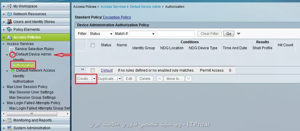سلام

در حال پیکربندی ACS بودم که Default Device Admin غیر فعال شد و نمیتونم Role تعریف کنم.(تصویرش رو گذاشتم)

دلیلش رو نمیدونم..نمیدونم چیکار کردم که این اتفاق افتاد...از دوستان اگر کسی کار کرده لطفا راهنمایی بفرمایید.
موضوع فوری و فوتیه

||https://tosinso.com/files/get/7d7fed48-4880-40d2-a319-6a9d866895ca||