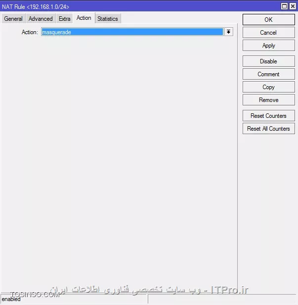 سلام و خسته نباشید من میخوام سناریوی ساده ی زیر رو انجام بدم همه ی تنظیمات رو به ترتیب انجام میدم
||https://tosinso.com/files/get/6c582a32-cbe6-4891-8985-b494715c861b||


اول: در vmware برای pc1 
2 کارت شبکه دارم (اولی hostonly و دومی در lansegment1)
برای روتر 
3 کارت شبکه دارم(اولی hostonly و دومی در lansegment1 و سومی nat)
پ.ن: کارت شبکه hostonly برای ریموت زدن به میکروتیک و pc و lansegment هم برای شبیه سازی پورت ها و nat برای رسیدن به اینترنت
دوم:تنظیمات در روتر میکروتیک
تنظیمات ip
ip address
||https://tosinso.com/files/get/e196b5b2-2851-45c3-9a19-634c9904fd53||
تنظیمات default route
||https://tosinso.com/files/get/4fd1edbe-1850-4614-b3b7-66173ad319bb||
تنظیمات srcnat
||https://tosinso.com/files/get/a77d74ec-b007-4821-a4f1-7ff7821396f1||
||https://tosinso.com/files/get/7e01c9d9-0b83-44aa-a952-898cffdfc9f0||

تنظیمات virtual editor برای nat در vmware
||https://tosinso.com/files/get/380971b8-4b3f-47ad-b6e8-f9ac8536284d||


ping 217.218.45.1 روی pc برقرار هست اما ping 8.8.8.8 رو ندارم
فایروالها رو هم خاموش کردم

امیدوارم کسی به من کمک کنه!!!
