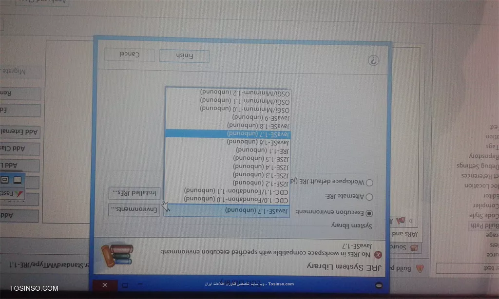 سلام و خسته نباشید
من هم همین مشکل رو دارم از این راهی ک گفته شد هم استفاده می کنم ولی مشکل حل نمیشه با این ک JRE 1.7 رو سیستمم نصبه ولی باز همین ارور رو میده اصلا انگار نصب نشده رو سیستمم
ممنون میشم اگ راهنمایی کنید

||https://programming.tosinso.com/files/get/7e050027-b57b-4293-b433-e20ad5d4de82||