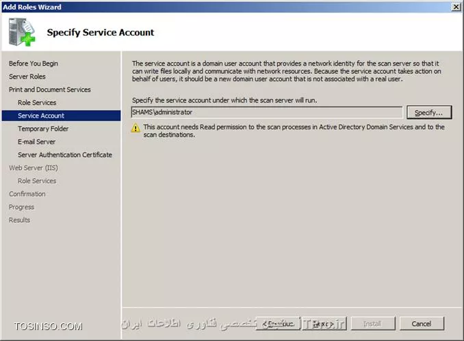 نصب و راه اندازی Print and Document Service