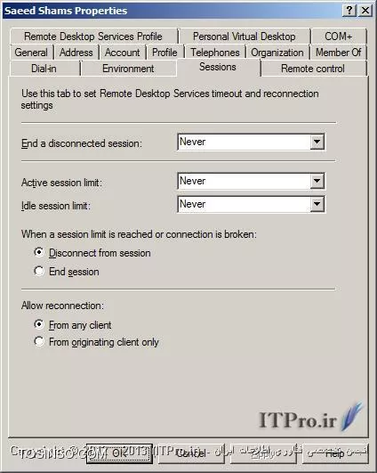 در قسمت اول مقاله راجع به نصب Remote Desktop Services صحبت کردیم و مراحل آن را برای نصب توضیح دادیم همانطور که گفته شد چندین راه برای ارائه ی این سرویس برای کلاینتها وجود دارد که در این سری مقالات به آنها میپردازیم ، یه نکته ای که باید خدمت شما یاد آور شوم و در تمامی این روشها باید آن را در نظر داشته باشید این است که کاربران بعد از ریموت زدن به سرور و استفاده از برنامه های مجاز در سرور ، در صورت نیاز فایلها از جمله اسناد خود را در سرور میتوانند ذخیره کنند و همانطور که میدانید در خیلی از نرم افزارها از منوی File گزینه Open موجود هست و کاربران با انتخاب آن میتوانند فایلهایی که قابل شناسایی برای آن نرم افزار هست را انتخاب و اجرا کنند همچنین با انتخاب گزینه Save میتوانند فایهای خود را در سرور ذخیره کنند .

پس بدینوسیله کاربران به راحتی میتوانند درایو سرور را مشاهده کنند که این خود میتواند یک نقطه ضعف امنیتی باشد شما با محدود کردن دسترسی کاربران ( NTFS Permission ) میتوانید با این نقطه ضعف مقابله کرده و کاربران را در دسترسی به فایلها ومنابع سرور محدود کنید. تنظیماتی هم وجود دارد که کلاینتها را قادر میسازد که بتوانند درایوهای کامپیوتر خود را در زمان ریموت زدن مشاهده کنند که در ادامه به آن اشاره خواهد شد. قبل از هر چیز لازم است که چند نکته را برای استفاده از این سرویس یاد آور شوم که در صورت رعایت نکردن آنها به مشکل برخواهید خورد :


*1.* پس از نصب این سرویس ، در سرور خود به تنظیمات System Properties مراجعه کرده ( در Run تایپ کنید sysdm.cpl ) و بعد به تب Remote بروید و وارد قسمت Select Users... شوید ، در این قسمت میبایست کاربران و یا گروههایی که حق Remote زدن به سرور را دارند را وارد کنید ، گرچه تنظیمات این قسمت در Wizard مربوط به نصب رول Remote Desktop Services از شما پرسیده میشود ولی به خاطر نقش مهمی که این قسمت در ارائه این سرویس دارد ، یکبار دیگر یاد آور شدم . در صورتی که کاربری به سرور Remote زده باشد و نام آن در لیست مذکور موجود نباشد با پیغام خطای زیر مواجه میشود :
<ltr>
To log on to this remote computer, you must be granted the Allow log on through Terminal Services right. By default, members of the Remote Desktop Users group have this right. If you are not a member of the Remote Desktop Users group or another group that has this right, or if the Remote Desktop Users group does not have this right, you must be granted this right manually.
<ltr>
||http://www.tosinso.com/files/get/6f2beea1-ecaf-4c1a-a3a4-3260f070b9da||

*2. *یک پالیسی با نام  Allow logon through Remote Desktop Services در مسیر زیر وجود دارد که کاربرانی که قرار است به سرور Remote بزنند بایستی در آن لیست اضافه شوند ، این پالیسی بایستی به سرور اعمال شود .
<text>
Computer Configuration> Policies> Windows Settings> Security Settings> Local Policies> User Right Assignment
<text>
در صورتی که این پالیسی به کامپیوتر سرور شما اعمال نشود کاربر در زمان Remote زدن با پیغام خطای زیر برخورد خواهد کرد
<ltr>
The requested session access is denied
<ltr>
||http://www.tosinso.com/files/get/c9c3f786-21c3-4248-b0eb-ba6026c098ff||

*3.* در استفاده از Remote Desktop Services نیازی نیست که نرم افزارها را Share کنیم ولی کاربری که ریموت میزند و از یک نرم افزار استفاده میکند قطعا نیازمند سطوح دسترسی مناسب NTFS Permission میباشد .


*4.* لازم است که پورت Remote Desktop TCP 3389 در سرور Enable یا باز باشد ، در صورتی که این پورت در فایروال سرور بسته باشد کاربران برای ریموت زدن به مشکل برخواهند خورد .


یکی از راههایی که میتوان یک کاربر را بعد از ریموت زدن به سمت یک نرم افزار خواص هدایت کرد این است که :
* *اگر از ساختار Domain استفاده میکنید :* با رفتن به کنسول Active Directory Users and Computers و پیدا کردن کاربر مورد نظر روی آن Properties بگیرید و در پنجره باز شده به تب Environment  رفته که بدینوسیله وارد تنظیمات مربوطه می شوید
* *اگر از ساختار Workgroup استفاده میکنید :* در Run تایپ کنید lusrmgr.msc و در قسمت Users کاربر مورد نظر را پیدا کرده و Properties بگیرید و پنجره باز شده با رفتن به تب Environment  وارد قسمت تنظیمات مربوطه شوید
بعد از ورود به این قسمت با پنجره ای به شکل زیر مواجه میشویم و با فعال کردن Start the following program at logon  میتوانید در قسمت Program file name مسیر فایل اجرایی خود در سرور را بنویسید ( دقت داشته باشید که همانطور که گفته شد ما در اینجا نیازی به Share کردن پوشه ها نداریم و از آدرس UNC استفاده نمیکنیم پس همان مسیر لوکال نرم افزار بدون نوشتن IP یا نام کامپیوتر کفایت میکند )
||http://www.tosinso.com/files/get/0026aa3f-13ab-4656-8882-d72937bd1386||
در صورتی که رول Remote Desktop Services نصب نباشد گرچه میتوانید در این تب وارد شده و آدرس مد نظر خود را بنویسید ولی کلاینتهای شما پس از ریموت زدن ، صفحه دسکتاپ سرور را مشاهده خواهند کرد و نرم افزاری برای آنها اجرا نخواهد شد ، پس برای استفاده میبایست این سرویس در سرور نصب باشد
تا اینجا تنظیمات در سرور انجام شده در ادامه کاربران میتوانند به سرور ریموت زده و از نرم افزار Publish شده استفاده کنند . برای اینکار کلاینت بایستی در Run عبارت mstsc را تایپ کند تا Remote Desktop Connection را مشاهده کند ، آدرس سروری که این سرویس را ارائه میدهد را در آن وارد کند ، با زدن Option یک سری تنظیمات و تب هایی نمایان میشود که کاربر بنا به استفاده و نیاز خود میتواند آنها را تغییر دهد ، از جمله این تنظیمات آن است که کاربر بتواند درایوهای کامپیوتر خود را پس از ریموت زدن ، در سرور مشاهده و آنها را ویرایش کند که در تصویر زیر مسیر انجام این تنظیمات هم در Windows Seven و هم در  Windows XPنمایش داده شده .
||http://www.tosinso.com/files/get/b8f6a96d-72a9-46a2-b411-dd84611d6dde||
کاربر بعد از انجام تنظیمات دکمه Connect را زده و بعد از احراز هویت ( وارد کردن نام کاربری و رمز عبور ) میتواند از نرم افزار استفاده کند
وقتی از یک یوزر Properties میگیریم جدا از تب Environment  تب دیگری به نام Sessions وجود دارد به شکل زیر نگاه کنید :
||http://www.tosinso.com/files/get/7e7c89a0-5ae0-43d9-abac-99ccfb50f6f8||
از جمله تنظیماتی که شما در این سربرگ میتوانید انجام دهید برخی محدودیتهای زمانی برای کاربران است به عنوان مثال در قسمت End a disconnected session محدودیت زمانی در استفاده از Remote Desktop تعیین میکنید پس کاربران را در استفاده از این سرویس بر اساس زمان محدود میکنید ، همچنین در قسمت Idle session limit زمانی را تعیین کرده که کاربر در صورتی که به سرور به صورت ریموت متصل شده باشد و از نرم افزار استفاده نکند و هیچ عملی از طرف سیستم کلاینت دریافت نشود ، این Session بصورت خودکار بسته شده و خود باعث میشود که Sessionهای بدون استفاده در سرور بسته شوند ، البته هر وقت که زمان به پایان رسید بطور خودکار به کلاینت اطلاع رسانی خواهد شد و به او دو دقیقه فرصت داده میشود تا اطلاعات یا اسناد خود را ذخیره کند در صورتی که بعد از دو دقیقه کاربر اسناد خود را ذخیره نکرد این Session به اجبار بسته شده و کاربر اطلاعات خود را از دست میدهد از این تنظیمات میتوان در تمامی روشهای استفاده از Remote Desktop Services استفاده کرد و فقط مربوط به این قسمت مقاله نخواهد بود.

*نتیجه گیری :*
در این قسمت از مقاله یکی از روشهای ساده برای اینکه نرم افزاری را در اختیار کاربر قرار دهیم را بررسی کردیم ، همچنین تا حدی در رابطه با نیازمندیهای انجام این اتصال و رفع اشکال و برخی پیغامهای خطایی که دراستفاده از Remote Desktop Services ممکن است با آنها مواجه شویم صحبت کردیم ، با توجه به اینکه کاربران در زمان اتصال به سرور بصورت پیشفرض میتوانند فایلها یا اسناد خود را در درایوهای موجود در سرور ذخیره کنند اما روشی گفته شد که کاربران بتوانند با انجام تنظیماتی در Remote Connection درایوهای کامپیوتر خود را بعد از ریموت زدن مشاهده و اطلاعات خود را در حافظه کامپیوتر خود ذخیره کنند. بیشتر مواردی و نکاتی که در استفاده از این سرویس در این مقاله گفته شد مشترک بوده و برای استفاده از روشهای مختلف برای Publish نرم افزارها و ارائه این سرویس به کاربران بوده میتوانید آنها را بکار ببرید .

بنده سعی داشتم که در اولین مقاله در رابطه با برخی تنظیمات و نیازمندی های استفاده از از این سرویس این موارد را گفته باشم تا در مقالات بعدی به موارد دیگر پرداخته شود ، گرچه استفاده از این روش برای سرویس دهی بسیار ساده بوده ولی این روش در شبکه های بزرگ چندان جوابگو نیست ، یکی از بزرگترین محدودیت هایی که در این روش وجود دارد این است که هر کاربر بعد از وصل شدن به سرور تنها یک نرم افزار مشخص شده را میتواند اجرا کند و توانایی اجرا نرم افزارهای متفاوت را ندارد !!! همچنین بوسیله نام کاربری خود تنها میتواند یک Session برقرار کرده و از یک نرم افزار تعیین شده استفاده کند ، از دیگر مشکلاتی که این روش دارد این است که در صورتی که برای یک کاربر Delegation کرده باشیم و کاربر ما بخواهد از طریق mstsc به سرور ریموت بزند و وارد کنسول مدیریتی در حوضه وظایفش شود نرم افزار مشخص شده برای او به نمایش در خواهد آمد و نمیتواند به آن کنسولها دسترسی داشته باشد ، در مقالات بعد از این سری مقالات راجع به روشهایی صحبت میکنیم که به وسیله آنها کاربران بتوانند نرم افزارهای Publish شده توسط مدیر شبکه را مشاهده و با نام کاربری خود بصورت همزمان چندین نرم افزار دلخواه خود را اجرا کنند .

نویسنده : سعید شمس آبادی
منبع : |جزیره راهکارهای مجازی سازی وب سایت توسینسو::https://tosinso.com/virtualization|
هرگونه نشر و کپی برداری بدون ذکر منبع و نام نویسنده دارای اشکال اخلاقی می باشد.
