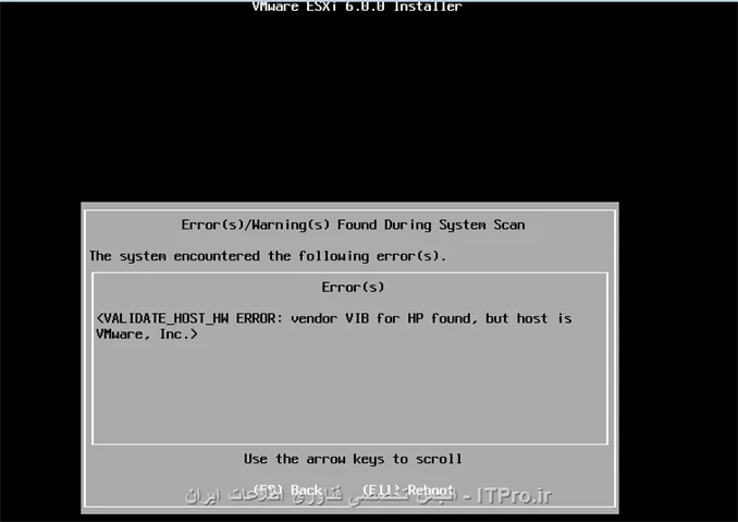 باسلام ، من میخواستم برنامه ESXI 6 رو نصب کنم با این ارور مواجه شدم به نظرتون مشکل ازکجاست ؟||http://tosinso.com/files/get/7f58eeb4-7ed7-47d4-a70b-8a9d36759550||