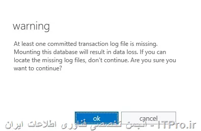ادمین بی اعصاب که میگن شمایی 

 بله  3تا Database  ساختم  هر 3 تا به درستی Mount شده . 
 اما  default خودش Dismount هست  و وقتی میخام  Mount کنم این ارور رو میده (عکس)
و وقتی که اوکی میکنم  باز بعد از چند ثاینه  همون سوال رو میپرسه 
 
توضیخات بیشتری  بود در خدمتم 








||http://network.tosinso.com/files/get/7f84237b-f21d-44a3-bdf1-279bdf4c9fe4||