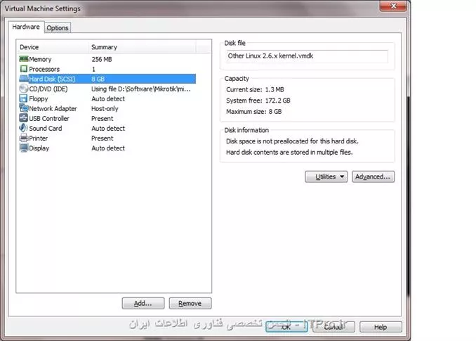 باسلام خدمت دوستان و تبریک سال نو
مشکل من در حالتی که میخوام میکروتیک ورژن 6.11 روی vmware نصب کنم که پیغام زیر رو میده
||http://tosinso.com/files/get/6b173eac-98ef-4c84-b55e-38e405929639||

تنظیماتی هم که انجام دادم بصورت زیره :
||http://tosinso.com/files/get/619a5cba-1ec9-452b-b20c-4c7bb9fc6847||

||http://tosinso.com/files/get/3e9df27a-eb74-4713-a019-aea3ed43ef6c||

||http://tosinso.com/files/get/7fc66839-d82b-4fb3-9631-913e8a21b666||