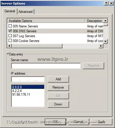 Option  شماره 6 در DHCP
