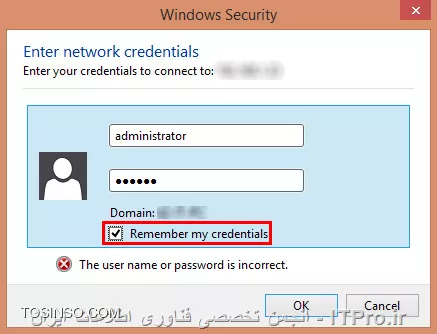سلام دوست عزیز.
اینطور که من از مطلب شما فهمیم ، شبکه شما در حالت WORKGROUP هست و باید در زمانی که به ادمین سرور یا هر یوزری از سرور لاگین میکنید در پنجره لاگین تیک Remember را بزنید.

<center>
||http://network.tosinso.com/files/get/812affa8-b301-4fc6-bc9e-2159afe0f3fc||
<center>