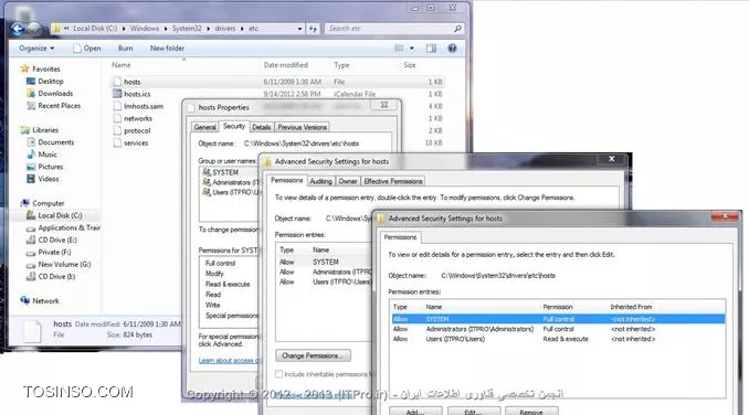 Hosts File Permissions