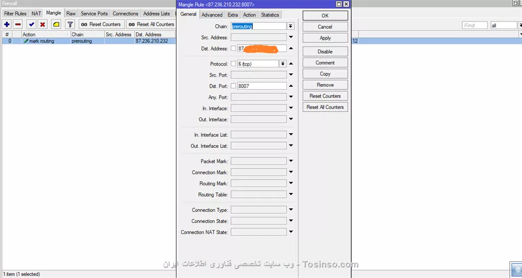 سلام مجدد
من منگل رو مارک کردم و درستش کردم
و توی روت ب سمت کانکشن هم فرستادمش
ولی بازم متصل نمیشه :/

||https://network.tosinso.com/files/get/819ec0b5-f9d9-4a8f-91c9-72bde8f70594||
در عکس بالا اکشن رو هم mark routing گذاشتم واسمش رو هم Vps_mark 
ip هم ک مارک کردم : Ip وی پی اس می باشد.

عکس مربوط ب route :
||https://network.tosinso.com/files/get/2411fe4b-ce90-441d-84d0-51fb81c141a5||
