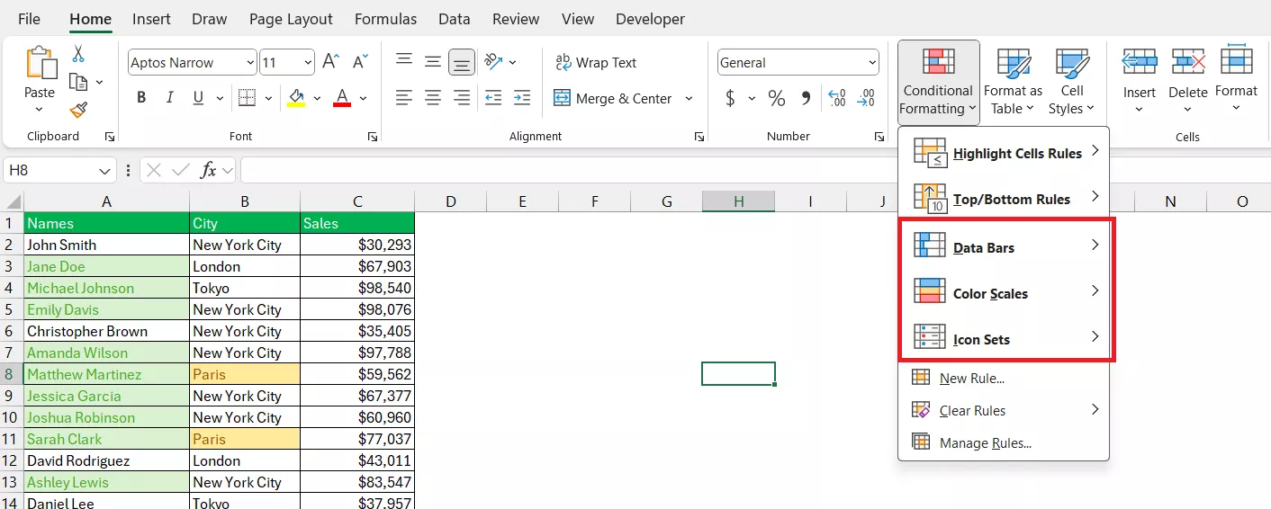 آموزش conditional formatting در اکسل