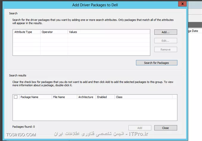سلام دوستان من میخوام روی WDS Server 2012 درایور پکیج اضافه کنم ویزاردش با 2008 تغییر کرده یعنی وقتی گزینه ی Add Driver Package to ...  رو میزنم پنجره ی زیر ظاهر میشه و گزینه ی Browse هم نداره تا دنبال اون درایور بگردم و Add کنم ممنون میشم راهنمایی کنید.
||http://tosinso.com/files/get/82c96510-de6d-4aba-af52-ebd4580076d5||