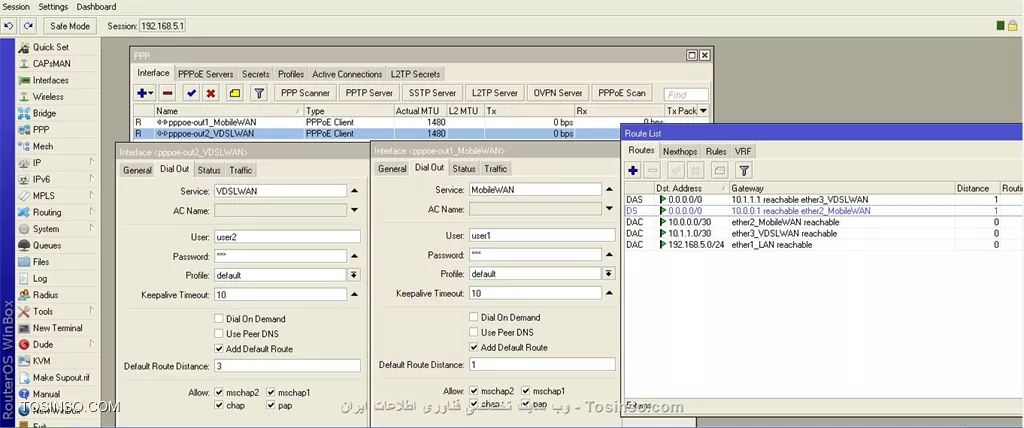 mikrotik Auto Default Route - Distance
