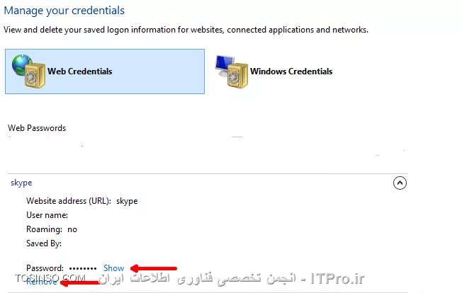 نمایش تمامی یوزرها و پسوردهای ذخیره شده در مرورگر Internet Explorer