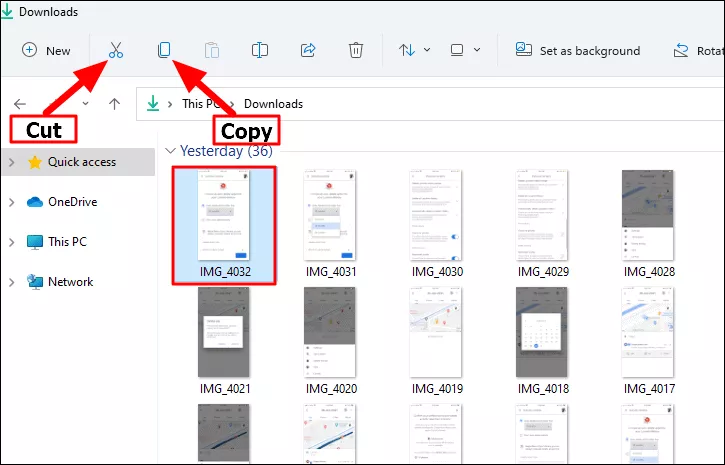 آیکون کپی و کات در ویندوز