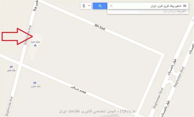 نقشه شرکت ایمن ارقام