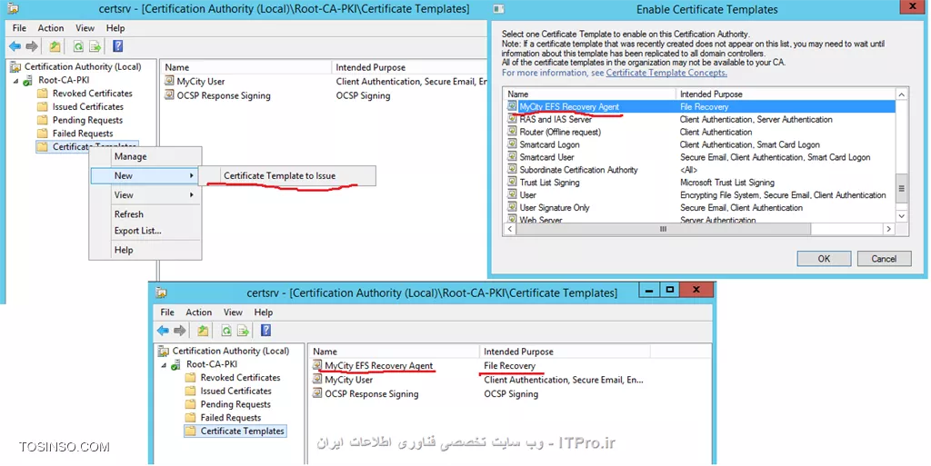 ایجاد Data Recover Agent برای رمزگشائی کردن فایلهای کاربران در Domain