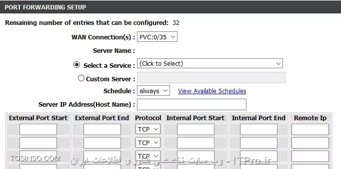 با سلام
بخش portforwarding مودم ما اینجوریه

||http://tosinso.com/files/get/89fb9fd6-d996-4a67-936e-05fcd4f86b36||

ادرس لوکال همکاران سیستم ما هم اینجوری
http://192.168.0.24:7001/oa

ای پی استاتیک هم گرفتیم و فایروال هم tmg هست ، هر چی تلاش کردم نه vpn تونستم اکی کنم نه پابلیش کنم و از dmz استفاده کنم ، ممنون میشم راهنمایی کنید از طریق portforwarding چجوری همکاران بیرون سازمان بیاد بالا
