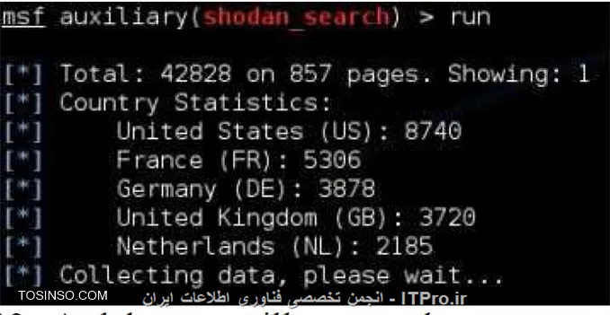 جمع آوری و تطابق اطلاعات در لینوکس کالی - استفاده از ابزار آنلاین Shodan در Metasploit - (بخش سوم)