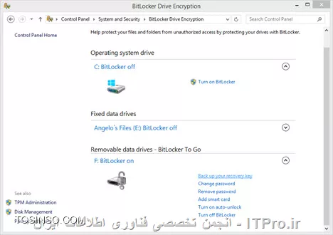 غیر فعال کردن Bitlocker و Decrypte کردن درایو در ویندوز 7 و 8.1