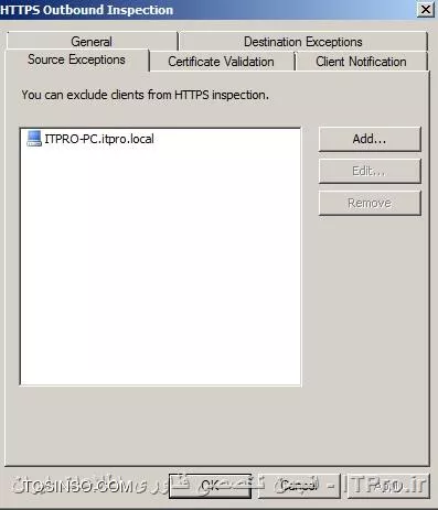 تصویر دوم : لیست استثناء ها در HTTPS Inspection