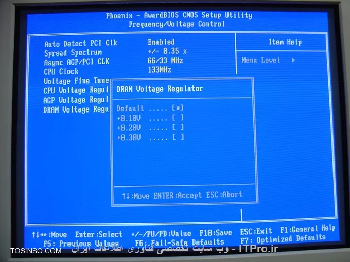 حافظه RAM کامپیوتر خود را Overclock ( آورکلاک ) کنید - قسمت پنجم : افزایش دادن میزان ولتاژ کاری حافظه
