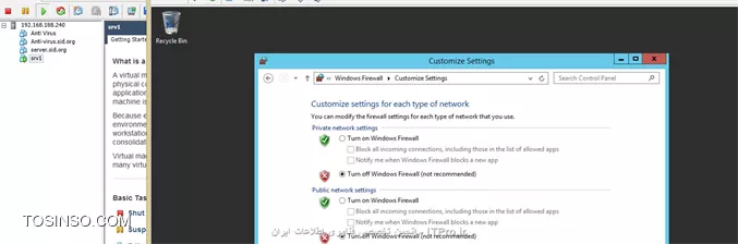 شما متوجه صحبت من نشدید
اولا که هاست روی vsphere هست ، نه vm، این سرور vsphere هم روی یک سرور hp نصب شده
حالا من ip خودسروری  که vsphere روش نصب هست رو میتونم پینگ کنم
ولی ip اون ماشین های مجازی که درون  vsphere راه اندازی کردم رو نمیتونم پینگ کنم و همچنین نمیتونم بهشون remote desktop بزنم

در ضمن فایروال اون ماشین های درون vsphere خاموش است و remote desktop هم فعال است
||http://network.tosinso.com/files/get/8bfff691-99e6-4eba-a0e6-081995de202c||
||http://network.tosinso.com/files/get/5b898332-a5f1-4c8d-865d-e7adcf71ae0f||

تنظیمات networking هم به صورت زیر است
||http://network.tosinso.com/files/get/f0e81d38-8ce9-442f-91d6-32516cc5b18d||