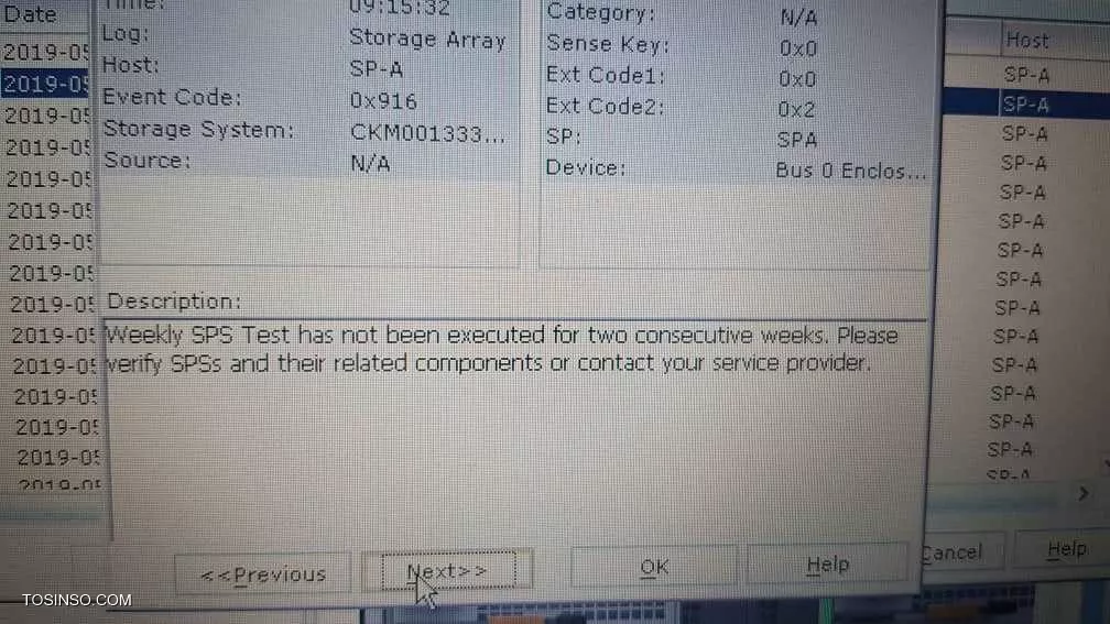 سلام 
دوستان یک دستگاه storage EMC 5100 هست که من وقتی SPS رو که خراب شد عوض کردم با این پیام روبه رو میشم.کسی میتون راهنماییم کنه؟||https://tosinso.com/files/get/f6272501-640a-46f6-bd41-7a0f5aadd9e1||||https://tosinso.com/files/get/8c353aa5-bc13-4046-9504-3b7bea25535c||