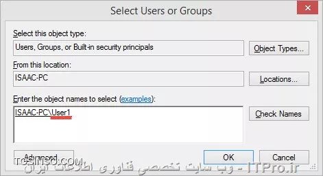 درود فراوان به دوستان خوب ITPRO ، با آخرین جلسه از سری مجموعه آموزش های دوره MCSA مایکروسافت در خدمت شما عزیزان هستم. جلسه پایانی این دوره را به مبحث روش های احراز هویت یا اعتبارسنجی در ویندوز 8 و نحوه پیکربندی آن اختصاص داده ایم. مانند همیشه ابتدا به تشریح مفاهیم خواهیم پرداخت و با دو مفهوم Authentication و Authorization آشنا خواهیم شد.

!! Authentication چیست؟
_Authentication_ در لغت به معنای تصدیق هویت، و در علوم کامپیوتر به فرایند تشخیص هویت افراد یا دستگاه ها اطلاق می گردد. از طریق Authentication است که افراد پیش از دسترسی به منابع کامپیوتر یا شبکه ابتدا هویت شان مشخص شده و سپس مجوز ورود و استفاده از منابع به آن ها داده خواهد شد، یا به اصطلاح فنی تر به زبان انگلیسی Who you are؟ اجازه دهید تا با مثالی این موضوع را روشن تر نماییم. شرکتی با صد نفر کارمند را در نظر بگیرید که ادمین شبکه آن به هر یک از کارکنان یک نام کاربری و رمز عبور برای استفاده از کامپیوترهای شبکه را داده است. 

یکی از کارکنان با نام Jack Johnson  بر روی کامپیوتر شماره 24 نام کاربری و پسورد خود را به منظور لاگین کردن وارد می کند (Username: Jack	Password:123456). اولین اتفاقی که در این سناریو خواهد افتاد این است که کامپیوتر شماره 24 ابتدا با سرور مرکزی ارتباط برقرار نموده و نام کاربری و پسورد وارد شده توسط فرد را برای سرور ارسال می کند، سرور نیز متعاقبا آن را با بانک اطلاعاتی کاربران موجود بر روی خود مقایسه کرده و در صورت یکسان بودن آن، پیامی را به کامپیوتر شماره 24 مخابره می نماید که نام کاربری و رمز عبور وارد شده با اطلاعات موجود بر روی سرور هم خوانی داشته و صحیح می باشد، لذا اجازه ورود را برای وی صادر کن. 

در نتیجه کامپیوتر شماره 24 نیز به فرد مورد نظر اجازه ورود به کامپیوتر را خواهد داد. حال اگر فرد مورد نظر نام کاربری و رمز عبورش را اشتباه وارد نماید، و با اطلاعات موجود بر روی سرور هم خوانی نداشته باشد، در نتیجه فرد با خطای The username or password is incorrect مواجه گشته و به وی اجازه ورود داده نخواهد شد. همین مثال را نیز می توان به صورت محلی و بدون ارتباط با سرور نیز در نظر گرفت. 

بدین صورت که فرد نام کاربری و رمز خود را وارد می نماید و کامپیوتر پس از مطابقت دادن آن با بانک اطلاعاتی خودش و در صورت صحیح بودن به فرد اجازه ورود به کامپیوتر را خواهد داد.به تمامی آن چه که در بالا صورت می پذیرد اصطلاحا فرایند Authentication یا احراز هویت گفته می شود. اما با توجه به آن چه که گفته شد، ویندوز 8 از سه طریق مختلف قادر به احراز هویت یا Authentication کاربران خواهد بود. ولی پیش از آن که بتوانیم کاربری را احراز هویت و شناسایی نماییم، ابتدا نیاز است تا آن را بر روی کامپیوتر ایجاد نماییم، که از یکی از سه روش زیر می توانید برای ساخت و ایجاد کاربران اقدام نمایید:

!! روش اول: با استفاده از رابط کاربری Metro
بدین منظور ابتدا ماوس خود را به گوشه سمت راست و قسمت بالای مانیتور برده و حدود یک ثانیه مکث کنید تا گزینه های مرتبط برایتان به نمایش در آید.سپس بر روی گزینه Settings کلیک نمایید تا وارد صفحه بعدی شویم.
<center>
||http://tosinso.com/files/get/790b2faa-e823-440a-bb6c-6b8d9d7e1a6c||
<center>

آن گاه همانند شکل زیر بر روی نوشته Change PC Settings کلیک نمایید
<center>
||http://tosinso.com/files/get/39b72299-ff6d-4fc9-86a4-1135a048d3e2||
<center>

و در صفحه ای که برایمان باز خواهد شد، گزینه Account را انتخاب کنید (تصویر زیر)
<center>
||http://tosinso.com/files/get/5b553f6e-c2c2-4705-8020-453217b70340||
<center>

سپس در صفحه بعدی نیز بر روی علامت + Add an account کلیک کرده تا وارد بخش مربوطه شوید
<center>
||http://tosinso.com/files/get/e495ae51-471b-4624-becf-6bd0163c8bb4||
<center>

در قسمت بعد، ویندوز از ما اطلاعات مربوط به کاربری که قصد ایجاد آن را داریم خواهد پرسید، که ما نیز آن ها را بر اساس موراد خواسته شده وارد کرده و در نهایت بر روی Next کلیک خواهیم کرد (تصویر زیر)
<center>
||http://tosinso.com/files/get/409a4c2c-c19d-4d79-9903-f1c611e599d4||
<center>

در نهایت با کلیک بر روی دکمه Finish مراحل ساخت یوزر با استفاده از رابط کاربری Metro به پایان خواهد رسید
<center>
||http://tosinso.com/files/get/6efd84cd-3569-42e9-9c00-6d1190d35246||
<center>

!! روش دوم: با استفاده از Control Panel
بدین منظور ابتدا به Control Panel بروید و بر روی آیکون User Accounts and Family Safety کلیک نمایید. سپس در صفحه ای که برایتان باز خواهد شد، بر روی نوشته User Accounts کلیک کنید.
<center>
||http://tosinso.com/files/get/f4823bff-3713-4d23-ac70-e8bb1d507c91||
<center>

آن گاه بر روی نوشته Manage another account و سپس Add a new user to this PC کلیک نمایید
<center>
||http://tosinso.com/files/get/a8370bd8-46e6-41f7-aad4-1cba7ca8e348||
||http://tosinso.com/files/get/49a5123f-4fc2-410a-9916-3653ee6b9662||
<center>

از این قسمت کار به بعد تقریبا تمامی مراحل شبیه به مراحل بالا بوده، که از این روی از تکرار آن پرهیز می کنم.

!! روش سوم: با استفاده از کنسول Local Users and Groups
برای ساخت یوزر با استفاده از این روش ابتدا عبارت lusrmgr.msc را در منوی استارت تایپ و پس از ظاهر شدن آیکون مربوطه، بر روی آن کلیک کنید تا کنسول Local Users and Groups باز گردد
<center>
||http://tosinso.com/files/get/92e17b16-3fce-4a33-9202-ea34b45812ae||
<center>

در پنجره ای که برایمان باز خواهد شد، در قسمت خالی صفحه کلیک و گزینه New User… را انتخاب نمایید
<center>
||http://tosinso.com/files/get/8073a445-3aa5-4fb3-b467-62d1d42caefd||
<center>

آن گاه اطلاعات مربوط به کاربر را وارد، و در نهایت بر روی Create کلیک کنید تا کاربر مورد نظر ایجاد گردد
<center>
||http://tosinso.com/files/get/218f27d5-3ae6-48e5-bb71-8a46e01586ad||
<center>

!! روش چهارم: با استفاده PowerShell
آخرین روش برای ساخت یوزر بر روی کامپیوتر از طریق کنسول PowerShell می باشد. بدین منظور ابتدا کنسول PowerShell را با دسترسی Administrator باز کنید و سپس فرمان زیر را درون آن تایپ نمایید:
<left>
net user /add test mypassword
<left>
گفتنی ست که در مثال بالا، ویندوز برای ما کاربری با نام test و با رمز عبور mypassword ایجاد خواهد نمود.

!! Authorization چیست؟
_Authorization_ در لغت به معنای اجازه دادن، و در علوم کامپیوتر به فرایند میزان دسترسی افراد به منابع موجود در شبکه یا کامپیوتر اشاره دارد. بدین معنا که با Authorize کردن یک فرد وی قادر خواهد بود تا به منابعی که ادمین برایش مشخص کرده دسترسی یابد. فرایند Authorize همیشه پس از Authentication  اتفاق خواهد افتاد. یعنی افراد ابتدا هویت شان مورد بررسی و تایید قرار گرفته(Authenticate)، و سپس بر همین اساس، به آن ها اجازه دسترسی به منابع داده می شود (Authorize). 

اجازه دهید تا با مثالی از این موضوع آن را بسط دهیم. شرکتی را در نظر بگیرید که صد نفر کارمند در آن مشغول به کار هستند، و فردی با نام Jack Johnson  بر روی کامپیوتر شماره 24 نام کاربری و پسورد خود را به صورت صحیح وارد می نماید، سپس هویت وی توسط سرور تایید شده و به او اجازه ورود به کامپیوتر داده خواهد شد. اما حال که فرد مجوز دسترسی به کامپیوتر و نیز شبکه مان را پیدا کرده است، واقعا برای او چه چیزهایی باید قابل دسترس باشد؟ و تا چه میزان می تواند از منابع کامپیوتر یا شبکه استفاده نماید؟ 

اینجاست که با فرایند Authorize میزان دسترسی ها برای افراد را مشخص خواهیم کرد. در واقع فرد با Authorize شدن، میزان دسترسی هایش نیز مشخص می گردد. پس در یک تعریف کلی Authorize کردن یک فرد یعنی تا چه میزان دسترسی به منابع شبکه و کامپیوتر برای فرد فراهم گردد. بگذارید تا با مثالی از دنیای واقعی این موضوع را بسط دهیم. به عنوان نمونه بازی شطرنج را در نظر بگیرید که هر مهره در این بازی دارای میزان مانوور و قدرت خاصی ست. مثلا مهره سرباز تنها قادر به حرکت از سمت جلو و تا یک یا دو حرکت می باشد، یا مهره فیل که قادر به هر میزان حرکت اما فقط در حالت زیگ زاگ می باشد. 

در نتیجه حرکت تمامی این مهره ها از قبل و توسط قوانین خاصی تعیین شده اند که نمی توان خلاف آن حرکتی را در بازی انجام داد. حال همین موضوع در فرایند دسترسی افراد در کامپیوتر یا شبکه نیز صدق می کند، یعنی ادمین قادر است تا با ایجاد یک سری دسترسی ها و محدودیت های خاص برای افراد به هر یک از آنان، تنها دسترسی های خاص و محدودی را بدهد. گفتنی ست که فرایند Authorize توسط NTFS Permissionها تعیین می گردد. 

حال بیایید تا مبحث Authorization توسط NTFS Permission ها را نیز به صورت عملی نیز انجام دهیم و اعمال کنیم. در این مثال قصد داریم تا به کاربری با نام User1 دسترسی به پوشه ای با نام Test و محتویات آن را داده، و همین دسترسی را از کاربر دیگری با نام User2 سلب نماییم، طوری که User1 به راحتی قادر به دیدن محتویات پوشه و نیز اجرای فایل ها باشد، در حالی که User2 این توانایی را نداشته باشد. پس گام به گام مراحل زیر را پیش می بریم ، ابتدا پوشه ای با نام Test در کامپیوتر ایجاد نمایید. سپس بر روی آن راست کلیک کرده و گزینه Properties را انتخاب کنید.
<center>
||http://tosinso.com/files/get/0b659e16-359f-4e6f-abc9-9ae38d607df2||
<center>

در پنجره ای که برایمان باز خواهد شد، به سربرگ Security بروید و دکمه Edit را کلیک نمایید
<center>
||http://tosinso.com/files/get/840d076f-64b3-4bad-8ad6-86f197ee55b8||
<center>

بر روی Add کلیک کرده، و در صفحه ای که برایتان باز خواهد شد، یوزر مورد نظرتان را (که در مثال من User1 است) جستجو و انتخاب نمایید
<center>
||http://tosinso.com/files/get/1684d2ef-0942-4ad4-8a29-fe9f8305f734||
||http://tosinso.com/files/get/8d1b8e10-74d7-48e3-855c-991205a8627c||
<center>

حال که User1 را انتخاب کردیم، با زدن تیک گزینه Full Control به وی دسترسی کامل به پوشه Test و نیز محتویات آن را را خواهیم داد.
<center>
||http://tosinso.com/files/get/841a8a8c-4603-4406-8ffc-d98ef2c52258||
<center>

کار تا بدین جای امر به اتمام رسیده است، اکنون اگر اطلاعاتی را در درون این پوشه کپی کنیم، تنها فردی که قادر به خواندن اطلاعات آن خواهد بود، User1 است، و دیگر یوزرهای موجود بر روی کامپیوتر اگرچه قادر به مشاهده اطلاعات موجود خواهند بود، اما توانایی مشاهده یا اجرای آن را نخواهند داشت.

* نکته 1: NTFS Permissionها هم در شبکه و هم در کامپیوتر شخصی به صورت Local قابل اعمال کردن می باشد.
* نکته 2: در شبکه هایی که هم از NTFS Permission و Share Permission استفاده می شود، حق اولویت همیشه با NTFS Permission خواهد بود.

امیدوارم موارد و مفاهیم ارائه شده در این جلسه نیز بدون ابهام و مورد پسند شما دوستان قرار گرفته باشد.

!! سخن پایانی
آرمان دارم هر آن چه که در سری آموزش های این دوره برای شما عزیزان فراهم نمودم هر چند اندک، اما مفید و در عین حال مورد توجه تان قرار گرفته باشد. گفتنی ست که کلیه مطالب این دوره بر اساس سر فصل های کتاب مربوطه با نام Configuring Windows 8  نوشته Scott D. Lowe و Derek Schauland و Rick W. Vanover بوده است. اگرچه مطالبی که طی این دوره ارائه شدند بسیار خلاصه تر از مباحث اصلی به زبان انگلیسی بودند، ولی کلیات به طور کامل بیان گشتند. 

بنده نیز در واقع این دوره را تنها به منظور آشنایی شما با مفاهیم آزمون بین المللی مایکروسافت (کد 70-687) بر روی وبسیات ITPRO قرار دادم تا کسانی که احیانا علاقه به شرکت در این آزمون داشته باشند با مراجعه به کتب زبان اصلی بتوانند هرچه بیشتر دایره دانش خودشان را گسترش داده و در آزمون اصلی شرکت نمایند.جلسه بعد که آخرین جلسه این دوره نیز خواهد بود، برای شما نمونه سوالاتی از این دوره به زبان انگلیسی به منظور ارزیابی میزان یادگیری آن چه که تا بدین جلسه آموختید آورده خواهد شد. مجددا از شما بابت وقت و زمانی که برای آموزش های من گذاشتید سپاسگزارم.
<left>
شادزی، خرم، بدرود
<left>

نویسنده : اسحاق احمدپور
منبع :| جزیره سرویس های شبکه مایکروسافت وب سایت توسینسو::https://tosinso.com/microsoft|
هرگونه نشر و کپی برداری بدون ذکر منبع و نام نویسنده دارای اشکال اخلاقی است