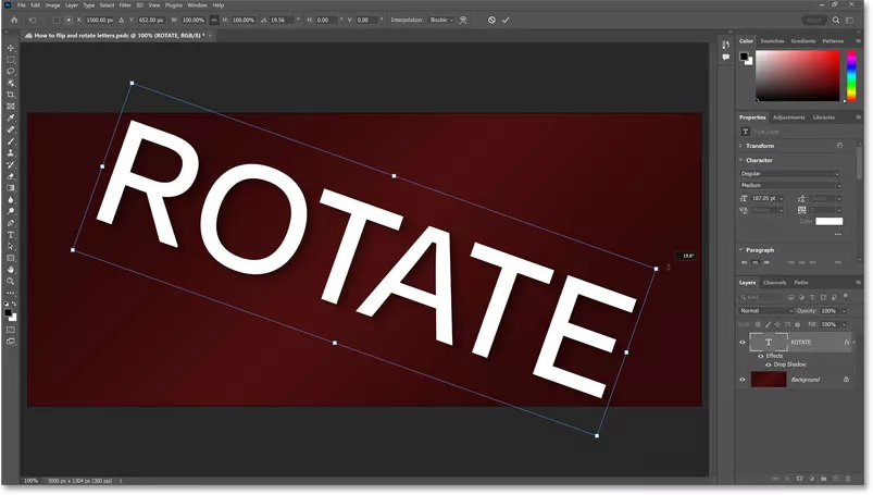 چرخش (Rotate) در فتوشاپ