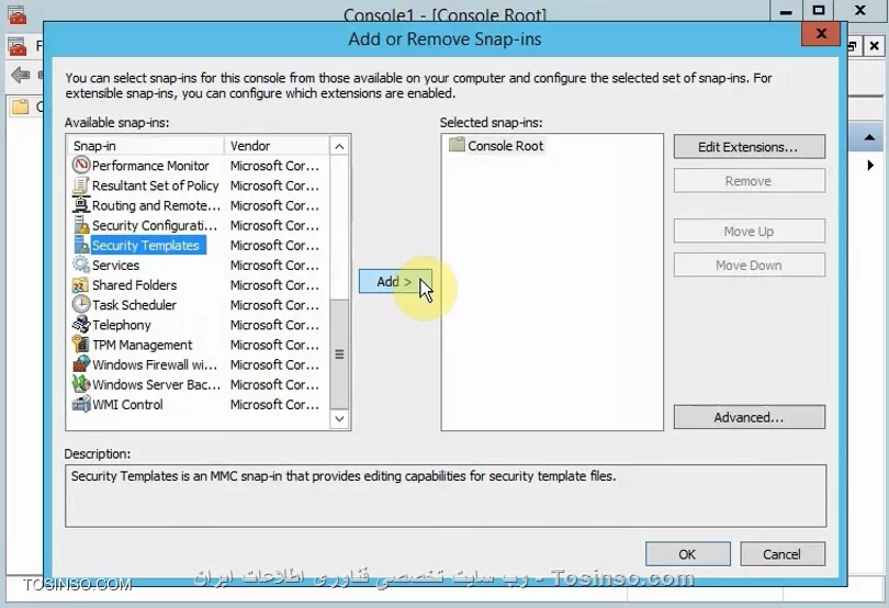 اعمال پالیسی مشترک در شبکه های Workgroup با استفاده از قابلیت Security Template