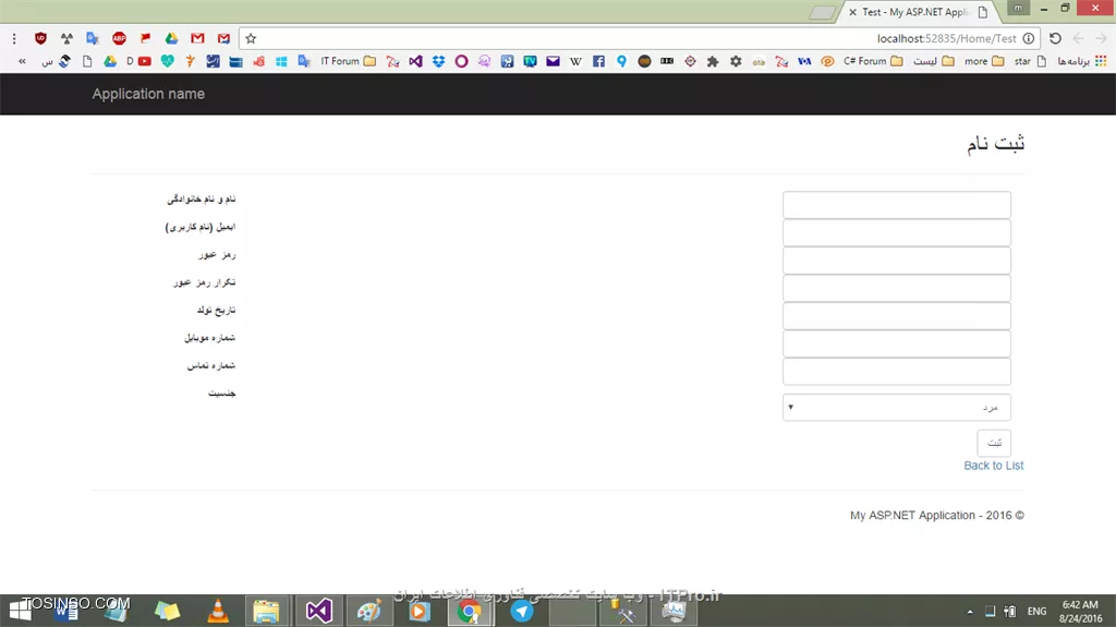 با سلام به همه دوستان 
میخواستم ببینم آیا میشه از Add View تو حالت فارسی استفاده کرد  بصورتی که یک کلاس بهش بدیم و برامون ویو رو بسازه ..

من به همین صورت استفاده کردم زمانی که صفحه بصورت تمام صفحه  در میاد کتنرل هایی صفحه بهم میریزه  طبق عکس دوم

میخواستم ببینم دوستان پیشنهادشون چیه ..

||عکس 1::http://tosinso.com/files/get/18ae41c2-72cf-4b52-9465-79bc3f69976f||

||http://tosinso.com/files/get/9008d5f3-89b6-43e2-928f-a6aeb225d71e||



<htm>
@model MVC_Shop_04.Models.DomianModels.User

@{
    ViewBag.Title = Test;
    Layout = ~/Views/Shared/_Layout - 01.cshtml;
    //Layout = ~/Views/Shared/_Layout.cshtml;
}

    <h2>ثبت نام</h2>

    @using (Html.BeginForm())
    {
        @Html.AntiForgeryToken()

        <hr />
        @Html.ValidationSummary(true, , new { @class = text-danger })
        <div class=form-group>
            @Html.LabelFor(model => model.Name, htmlAttributes: new { @class = control-label col-md-2  })

            <div class=col-md-10>
                @Html.EditorFor(model => model.Name, new { htmlAttributes = new { @class = form-control } })
                @Html.ValidationMessageFor(model => model.Name, , new { @class = text-danger })
            </div>
        </div>

            <div class=form-group>
                @Html.LabelFor(model => model.Username, htmlAttributes: new { @class = control-label col-md-2 })
                <div class=col-md-10>
                    @Html.EditorFor(model => model.Username, new { htmlAttributes = new { @class = form-control } })
                    @Html.ValidationMessageFor(model => model.Username, , new { @class = text-danger })
                </div>
            </div>

            <div class=form-group>
                @Html.LabelFor(model => model.Password, htmlAttributes: new { @class = control-label col-md-2 })
                <div class=col-md-10>
                    @Html.EditorFor(model => model.Password, new { htmlAttributes = new { @class = form-control } })
                    @Html.ValidationMessageFor(model => model.Password, , new { @class = text-danger })
                </div>
            </div>

            <div class=form-group>
                @Html.LabelFor(model => model.ConfirmPassword, htmlAttributes: new { @class = control-label col-md-2 })
                <div class=col-md-10>
                    @Html.EditorFor(model => model.ConfirmPassword, new { htmlAttributes = new { @class = form-control } })
                    @Html.ValidationMessageFor(model => model.ConfirmPassword, , new { @class = text-danger })
                </div>
            </div>


            <div class=form-group>
                @Html.LabelFor(model => model.BirthDate, htmlAttributes: new { @class = control-label col-md-2 })
                <div class=col-md-10>
                    @Html.EditorFor(model => model.BirthDate, new { htmlAttributes = new { @class = form-control } })
                    @Html.ValidationMessageFor(model => model.BirthDate, , new { @class = text-danger })
                </div>
            </div>

            <div class=form-group>
                @Html.LabelFor(model => model.Mobile, htmlAttributes: new { @class = control-label col-md-2 })
                <div class=col-md-10>
                    @Html.EditorFor(model => model.Mobile, new { htmlAttributes = new { @class = form-control } })
                    @Html.ValidationMessageFor(model => model.Mobile, , new { @class = text-danger })
                </div>
            </div>

            <div class=form-group>
                @Html.LabelFor(model => model.Tell, htmlAttributes: new { @class = control-label col-md-2 })
                <div class=col-md-10>
                    @Html.EditorFor(model => model.Tell, new { htmlAttributes = new { @class = form-control } })
                    @Html.ValidationMessageFor(model => model.Tell, , new { @class = text-danger })
                </div>
            </div>


            <div class=form-group>
                @Html.LabelFor(model => model.Gender, htmlAttributes: new { @class = control-label col-md-2 })
                <div class=col-md-10>
                    <div class=checkbox>
                        <select class= form-control>

                            <option value=true>مرد</option>
                            <option value=false>زن</option>

                        </select>
                        @Html.ValidationMessageFor(model => model.Gender, , new { @class = text-danger })
                    </div>
                </div>
            </div>


            <br />

            <div class=form-group>
                <div class=col-md-offset-2 col-md-10>
                    <input type=submit value=ثبت class=btn   btn-default  />
                </div>
            </div>

    }
<htm>
