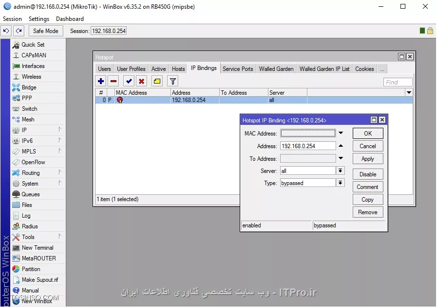 با این کاری که شما گفتید انجام دادم ولی بازم hotspot از یوزهایی که داخل میکتروتیک هست استفاده می کند و به ibsng lمتصل نمیشه زمانی که log داخل ibsng میگیرم خطای  No rule can be applied می دهد
||http://network.tosinso.com/files/get/91a4afa6-c9b2-4665-900b-ea3b4c6af129||