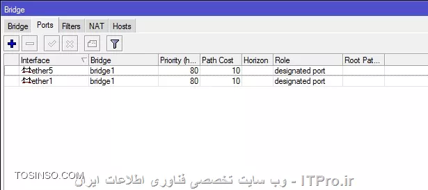 با سلام خدمت دوستان
بنده یک میکروتیک 750 دارم
تنظیمات آی پی دهی رو در عکس زیر براتون میذارم:
||https://tosinso.com/files/get/5f5c85f7-f258-49e9-bd08-86f6b0d2803e||
تنظیمات بریج هم براتون میذارم
||https://tosinso.com/files/get/9264fd05-9e05-42ef-b8b8-fb176ef013ca||

یه کابل از مودم خورده به اتر 2
یه کابل دیگه هم از میکروتیک اتر 5 رفته خورده به سوییچ
و برای اینکه واز وای فای مودم استفاده کنم یه کابل دیگه هم از مودم زدم به اتر 1
dhcp server هم فعال هست
در این حالت تمامی کامپیوترهای من توی شبکه اینترنت دارن
و وای فای مودم هم فعال هست و میتونن استفاده کنن.
یه سرور حسابداری هم داریم که آی پی به صورت دستی 192.168.1.2 داره و متصله.
من هات اسپات رو راه اندازی کردم روی بریج 1 که عکسش رو گذاشتم و اون رو به یوزر منیجر متصل کردم و تمامی تنظیمات اوکی هست.
در این حالت اینترنت من رفته روی هات اسپات و کاربران باید یوزری که یوزر منیجر براشون تعریف شده رو وارد کنن و مشکلی نیست
روی گوشی ها هم مشکلی نیست و متصل میشه.
فقط زمانی که هات اسپات فعاله نرم افزار حسابداری متصل نمیشه.
ممنون میشم راهنمایی کنید چه کاری انجام بدم که نرم افزار حسابداری متصل بشه.
تشکر