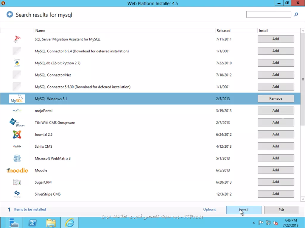 با سلام 
دوست عزیز ای کاش مراحل انجام شده برای نصب هم میگفتین ....
به هر حال دوست عزیز برای نصب MYsql  بروی ویندوز سرور می تونید از WEB PLATFORM INSTALLER اقدام کنید :
آخرین نسخه رو از این لینک دانلود کنید :
https://www.microsoft.com/web/downloads/platform.aspx
آخرین نسخه نسخه ی 5 است .
عد از نصب وب پلتفورم می تونید با تایپ کردن اسم مخفف اون توی ران اونو اجرا کنید :
wpilauncher.exe
بعد از اجرا شدن در قسمت سرچ یا همون جستجو که در بالا سمت راست واقع شده است تایپ کنید :
MYSQL
بعد از اتمام جستجو و یافتن mysql اون و انتخاب کنید و بروی install کلیک کنید
<center>
||https://dba.tosinso.com/files/get/939fe5c2-b4c6-43a8-acd9-127f970cf051||
<center>
امیدوارم مشکلتون حل بشه از این طریق .
نسخه ی ویندوز سرورتون 2008 هست یا 20008 R2 ؟ برای نصب mysql احتیاج به R2 دارید .
بر اساس این لینک :
https://www.mysql.com/support/supportedplatforms/database.html
<center>
||https://dba.tosinso.com/files/get/9605731f-4fae-4cd0-bc8f-9539b7a9b789||
<center>
این پیغام مبنی بر این هست که یکسری از پکیج پیشنایزهای mysql بروی سیستمتون موجود نیست