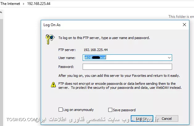 برای این کار روش های مختلفی وجود دارد (این روشی که توضیح میدم من خودم ازش استفاده میکنم )در این روش کاربران به صورت عادی فولدر خودشان را به صورت map drive  مشاهده میکنند و در صورت لزوم میتوانند به صورت ftp به همان فولدر دسترسی داشته باشند 
ابتدا ftp  را نصب می کنید
||http://network.tosinso.com/files/get/ecc3b85d-1291-4a35-b05e-78d8bbd86bf3||
فولدر مورد نظر را share کرده و permission لازم را تنظیم نمایید
(من کاربرانی را که میخواهند از ftp  استفاده کنن را داخل یک گروه جدید اضافه کردم با نام ftp )
 در قسمت FTP Authorization به این گروه دسترسی خواندن و نوشتن بدهید (می تواند فقط دسترسی خواندن داشته باشد)
||http://network.tosinso.com/files/get/3fed031d-31a3-4b80-9660-0a49f596c5e6||
در قسمت  USER ISOLATION یک یوزر ست میکنیم (می توانید داخل اکتیو دایرکتوری یک یوزر برای همین قسمت ایجاد کنید)
||http://network.tosinso.com/files/get/28dc94e2-7f58-41f8-be7c-19545b33efc9||
داخل اکتیو دایرکتوری برای کاربران Home folder ایجاد میکنید (همان مسیر فولدر ftp)
||http://network.tosinso.com/files/get/e7aaaaa2-37ed-4252-820a-5150c4c39636||
با ابزار ADSI edit  خصوصیات مربوط به ftp  کاربران را تنظیم کنید( خصوصیات ftp  را میتوانید از طریق Powershell هم تنظیم کنید)
||http://network.tosinso.com/files/get/089a5d1e-b8b2-4bd4-8476-16233d47f906||
||http://network.tosinso.com/files/get/50833653-fb99-4ac5-9933-bf06b5344541||
با زدن آدرس ftp  مورد نظر و وارد کردن نام کاربری و کلمه عبور هر کاربر وارد فولدر مربوط به خودش خواهد شد
||http://network.tosinso.com/files/get/9572facc-bfdc-45fc-86f0-f95e035a30b9||