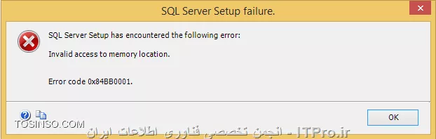 با سلام.
موقع نصب sql server Standard edition روی ویندوز 8.1 خطای زیر رو می گیرم، دلیل چیه؟؟ ضمنآ DotNet framework 3.5 هم به ظنِ خودم که فعاله. ممنون.
||http://tosinso.com/files/get/9660a67e-3d6b-40ed-bcae-c70dd769036c||
