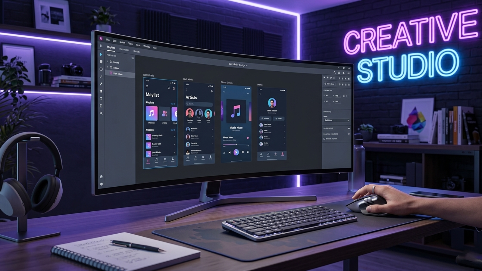 اصول طراحی Dark Mode در Adobe XD؛ نکاتی که برای سلامت چشم باید بدانید